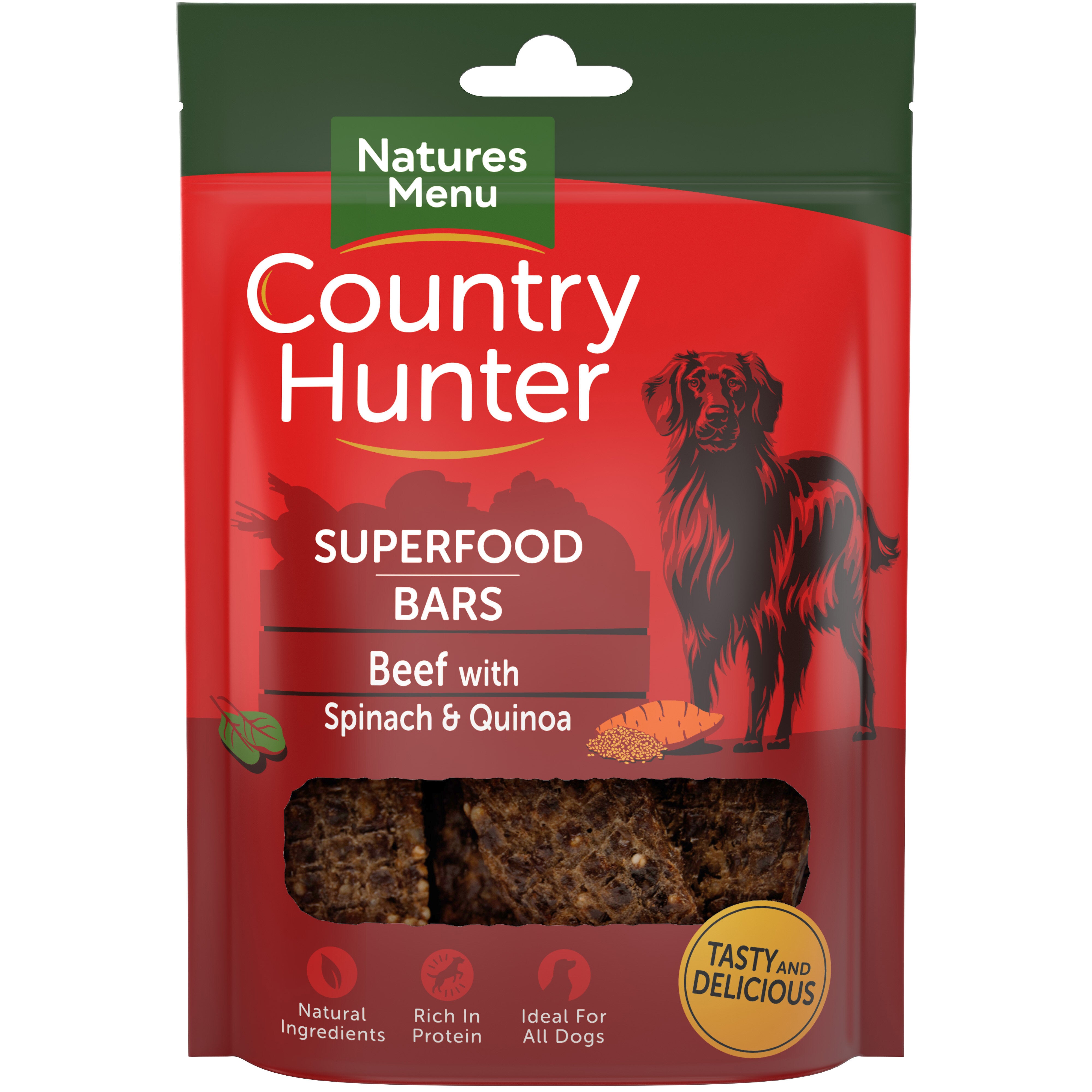 Natures Menu Country Hunter Superfood Bar Beef Dog Treats 100g