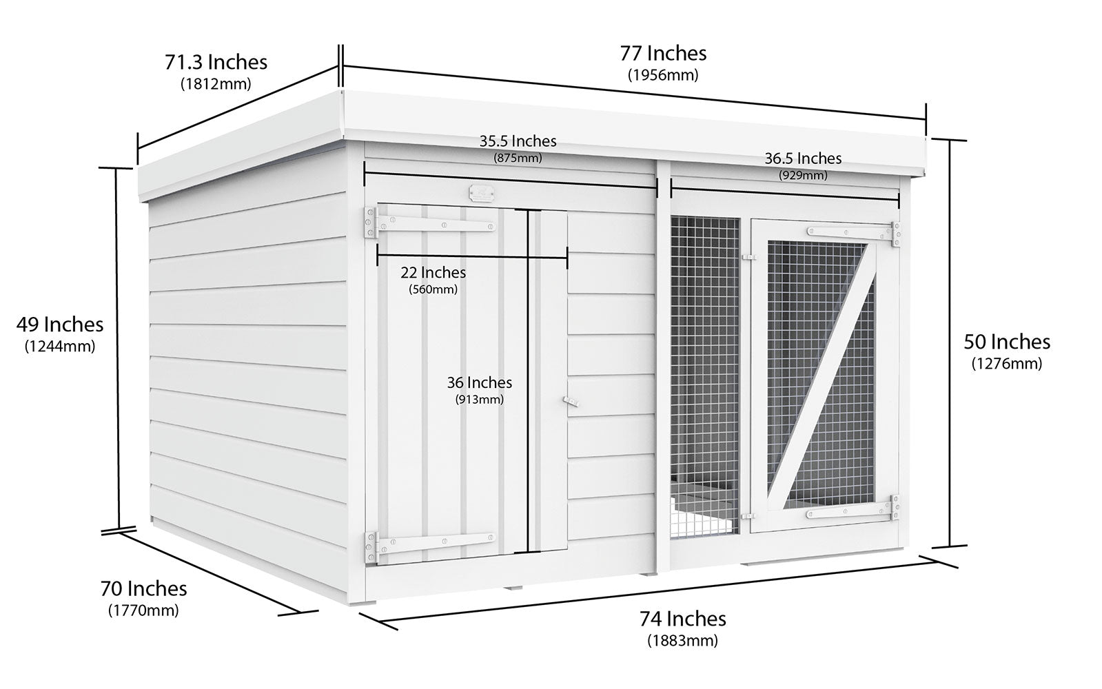 6ft x 6ft Dog Kennel and Run