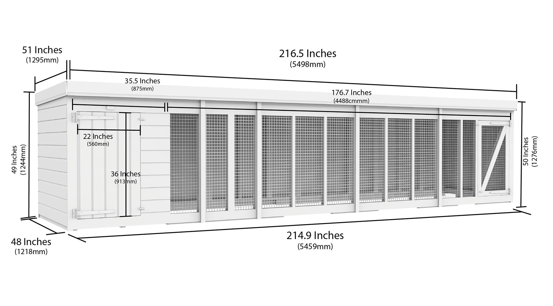 18ft x 4ft Dog Kennel and Run