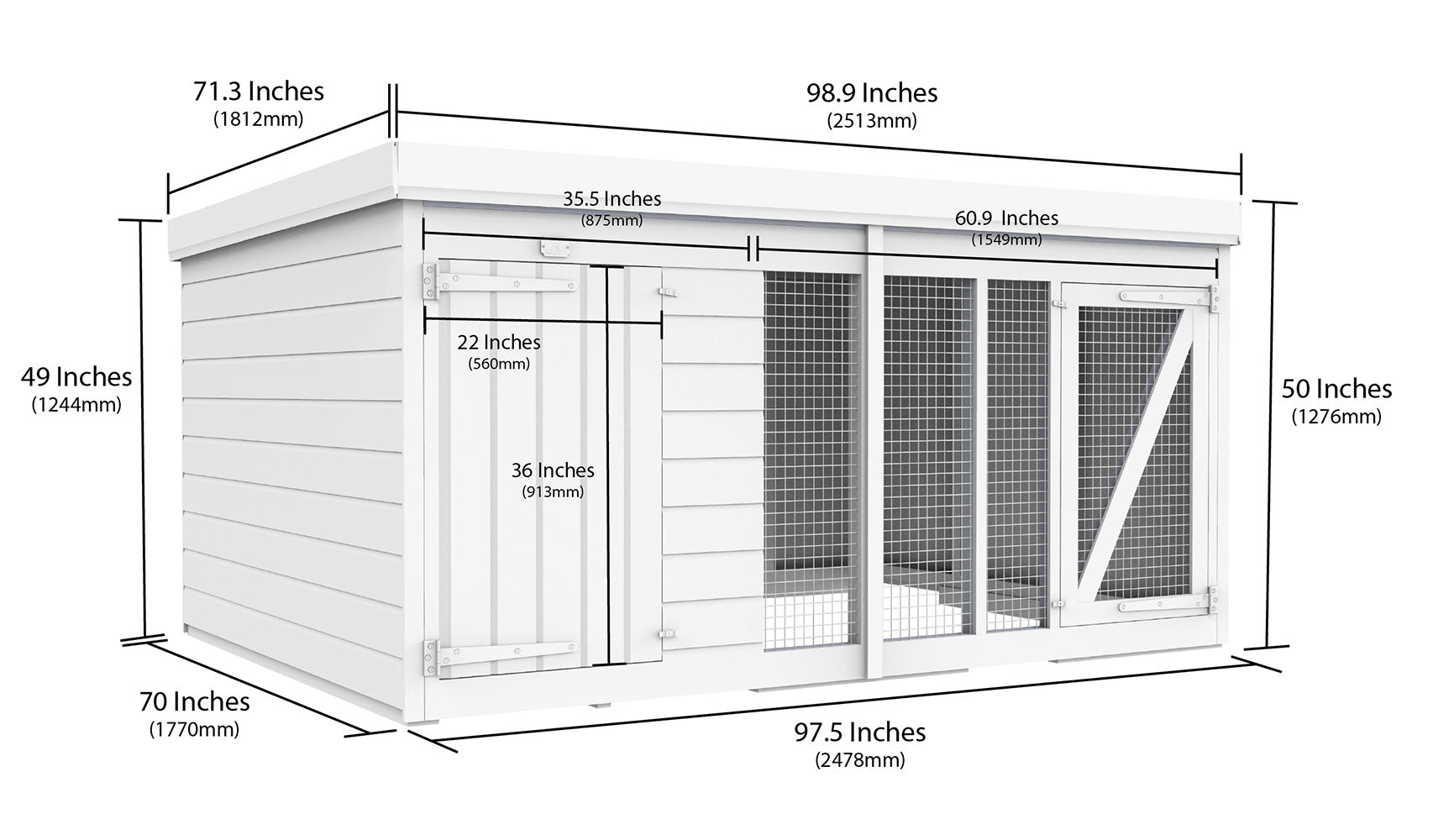 8ft x 6ft Dog Kennel and Run