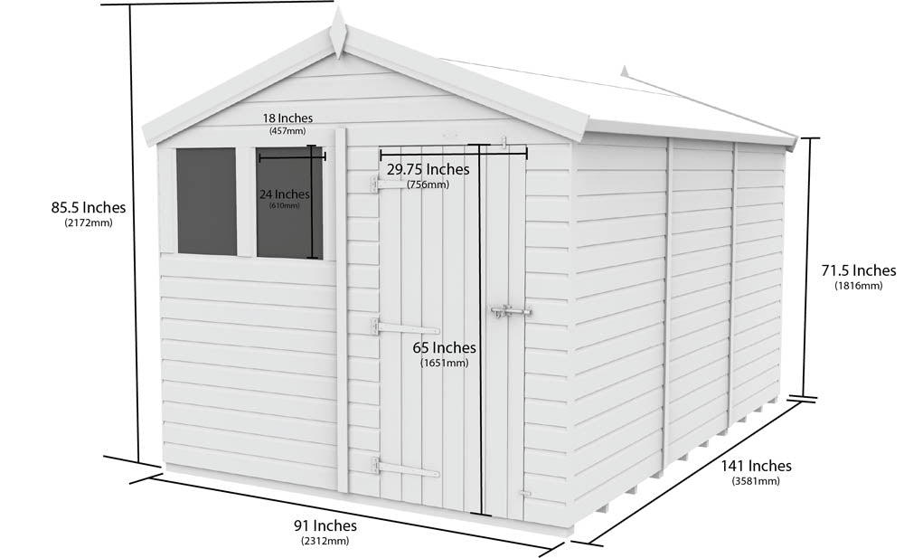 8ft x 12ft Apex Shed
