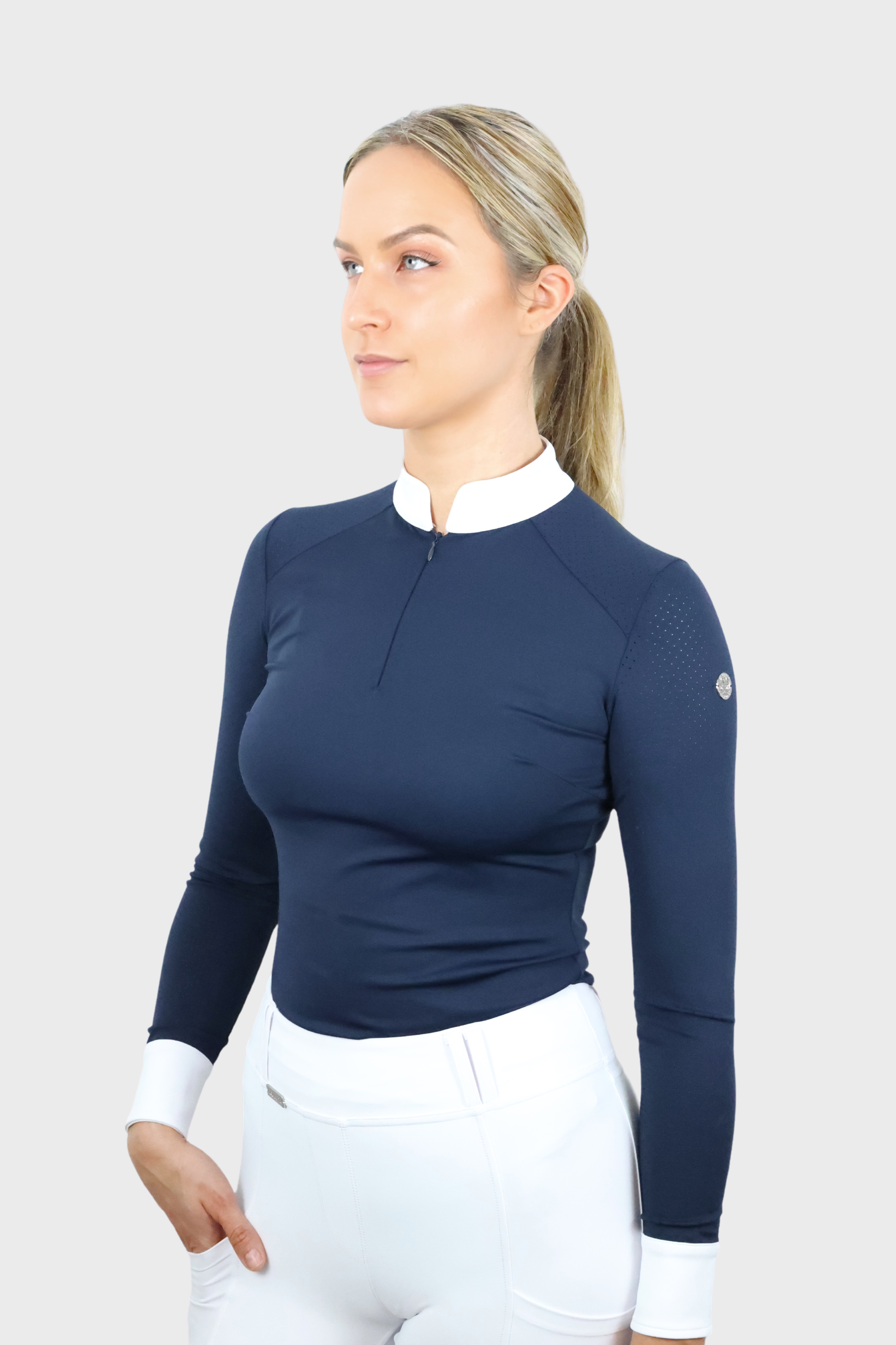 Equeene Nadia Long Sleeved Show Shirt - Navy