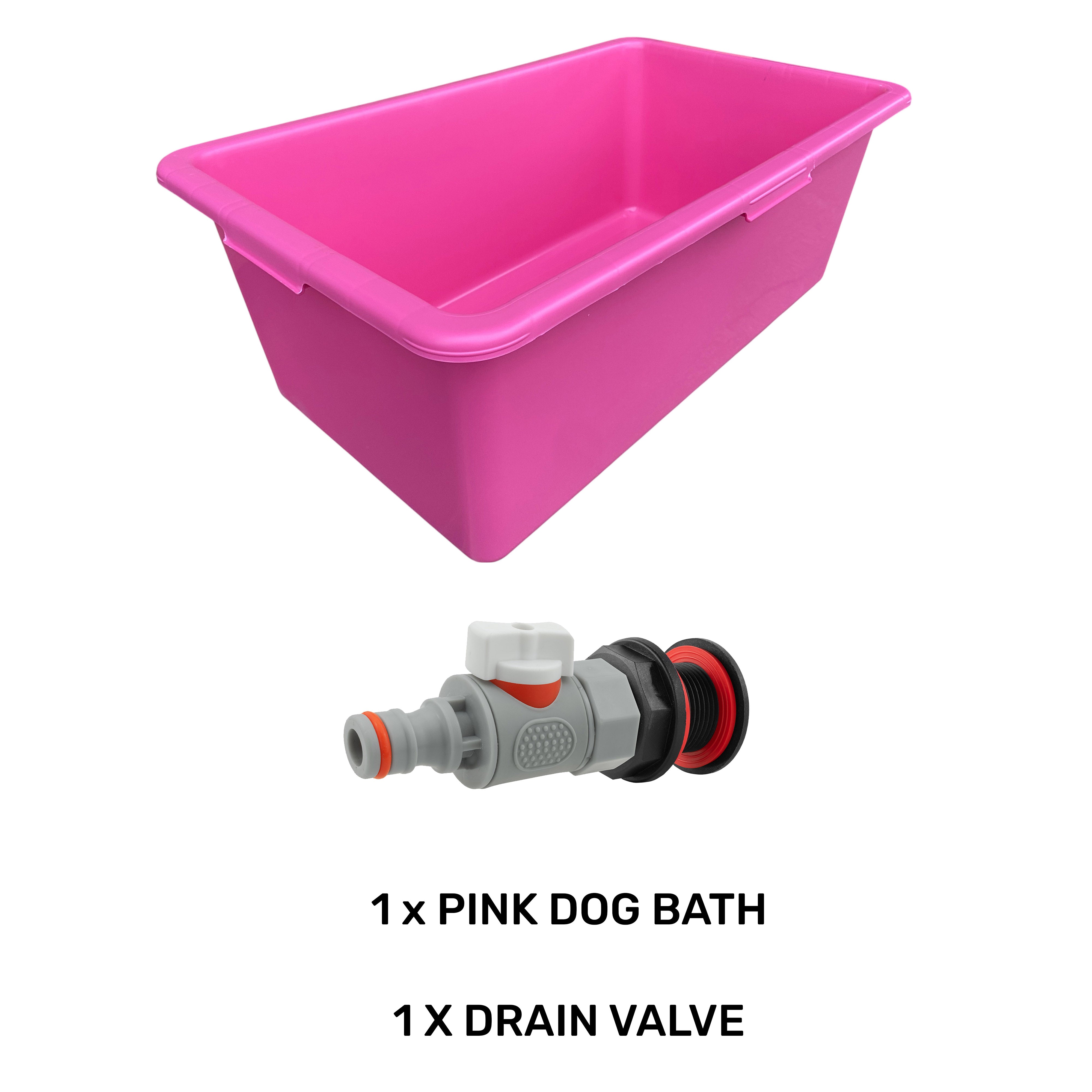 Pink Dog Bath with Drain Valve (WL)
