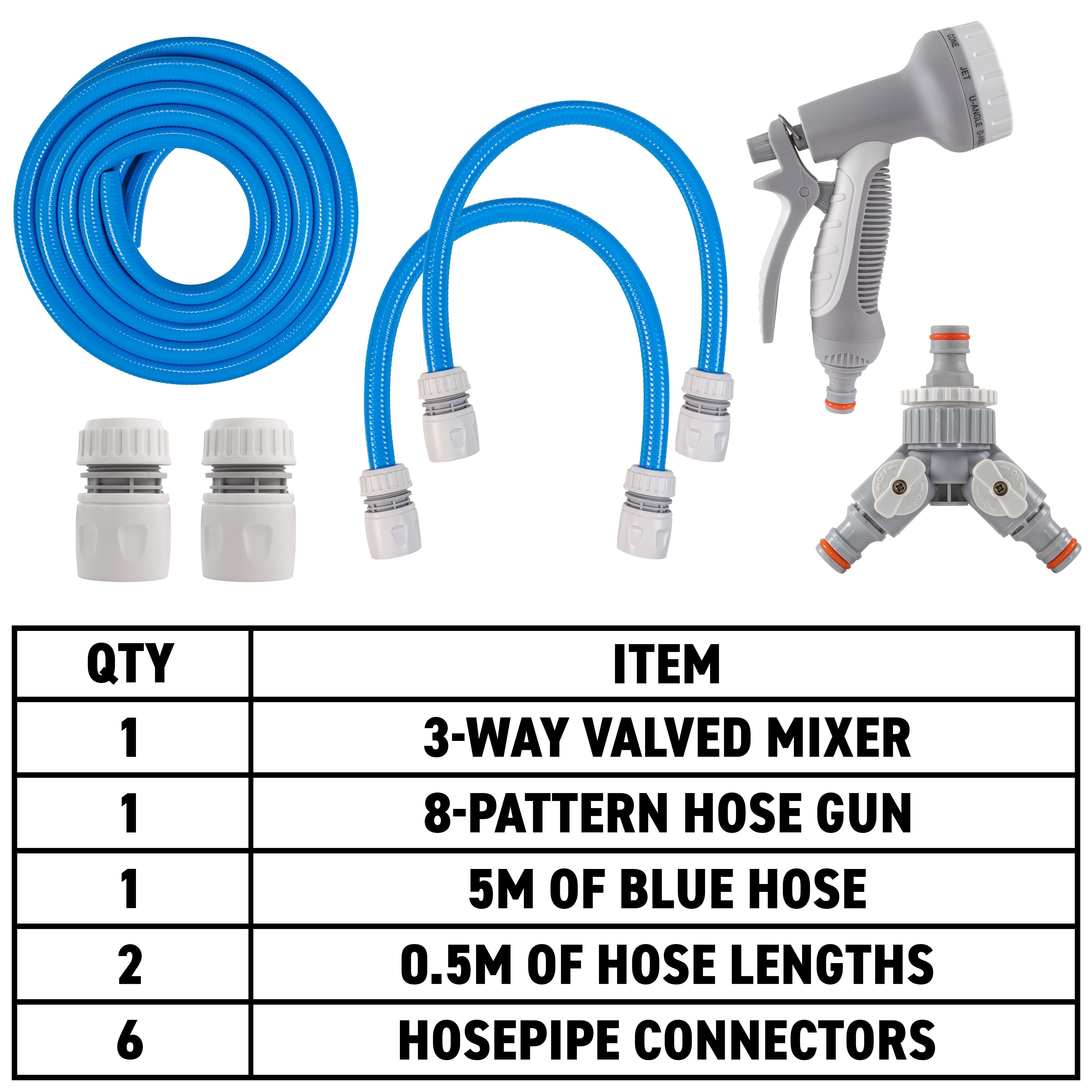 Dog Shower Mix Hot/Cold Water with Valves Blue