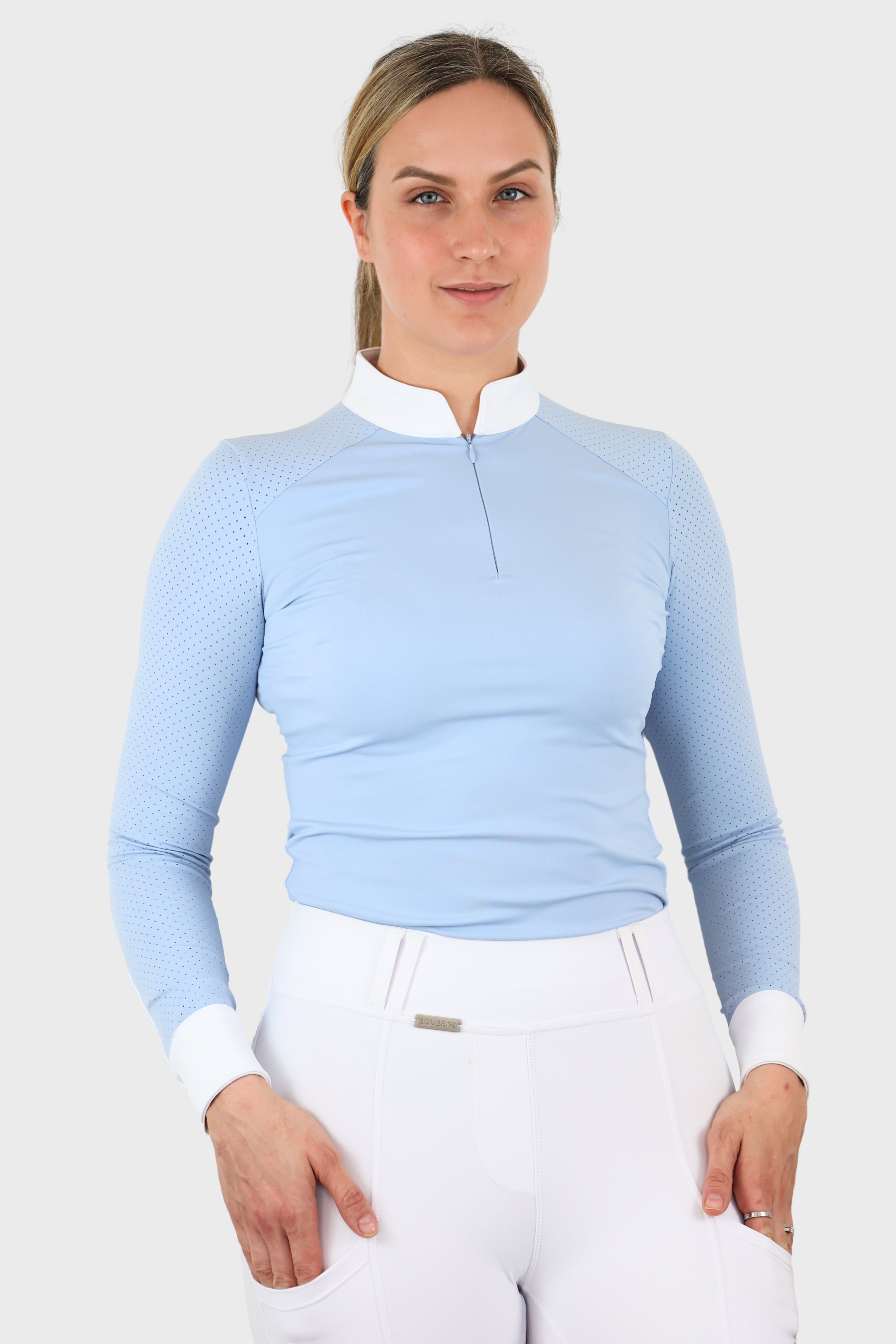 Equeene Nadia Long Sleeved Show Shirt - Baby Blue