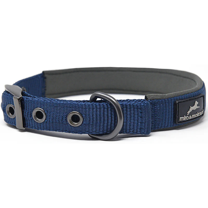 Miro & Makauri Navy 2.5cm x 45-55cm Dog Buckle Collar