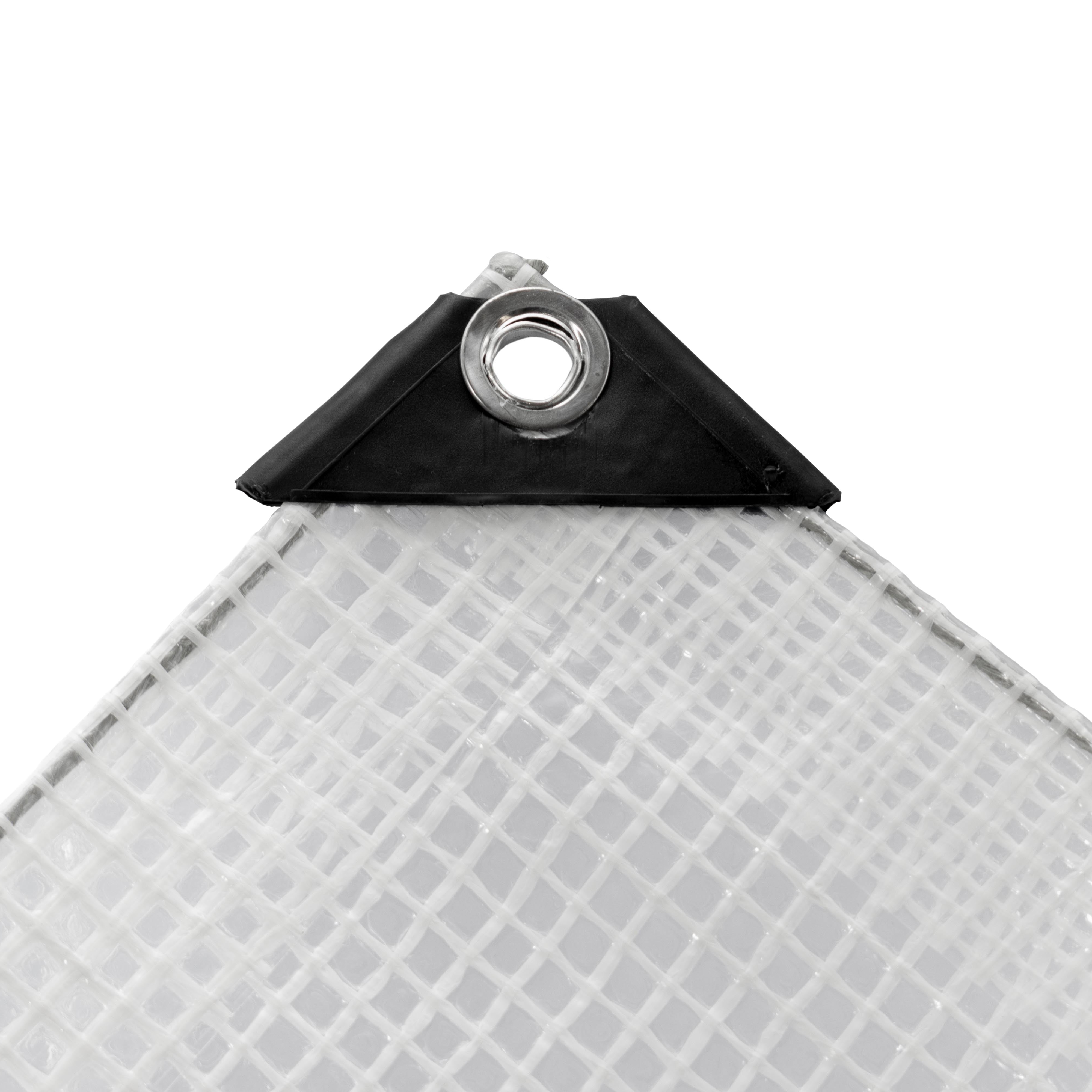 Clear M-Grade Tarpaulin with 10m of 6mm Bungee Rope and 10 x Screw Type Tarp Clips