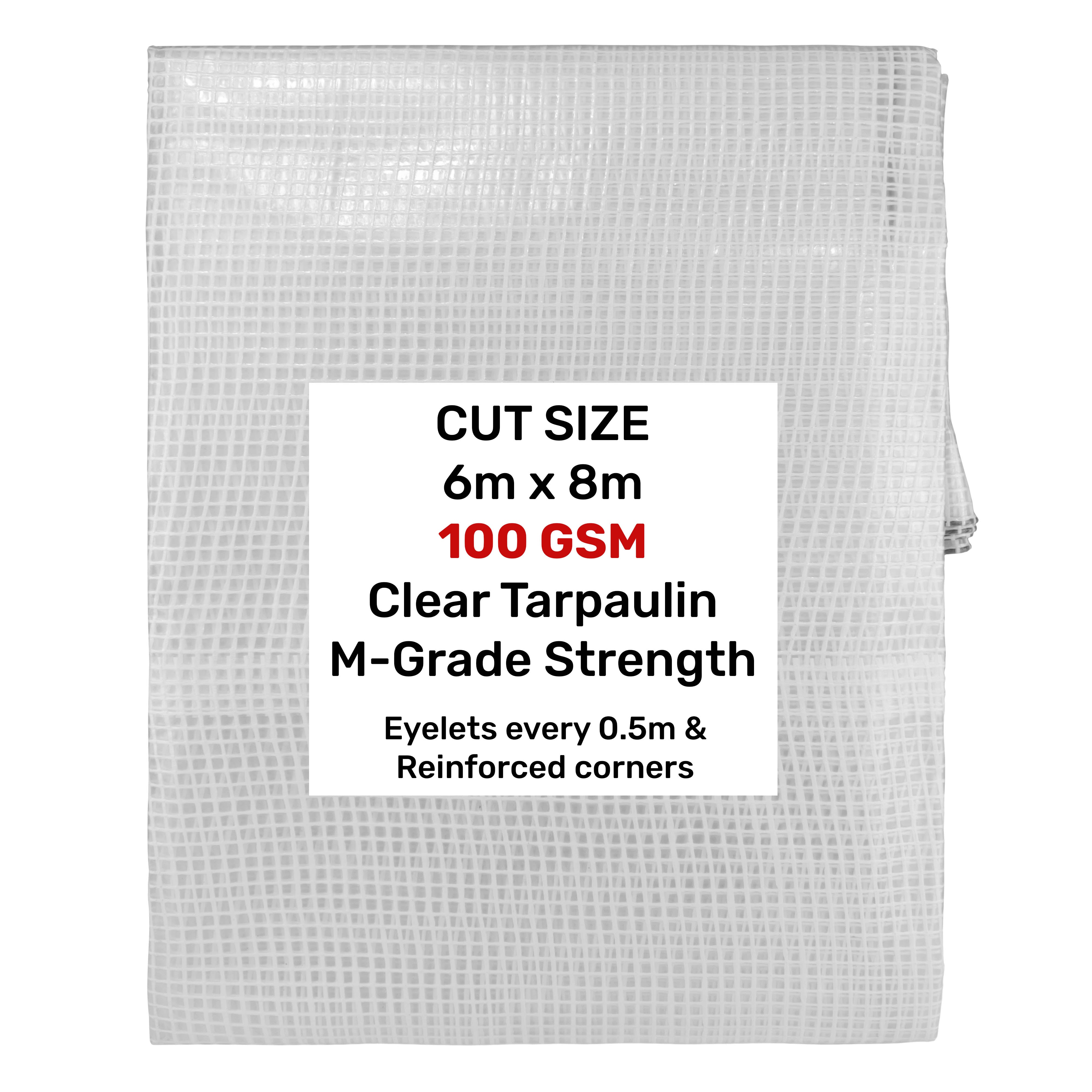 Clear M-Grade Tarpaulin 6m x 8m