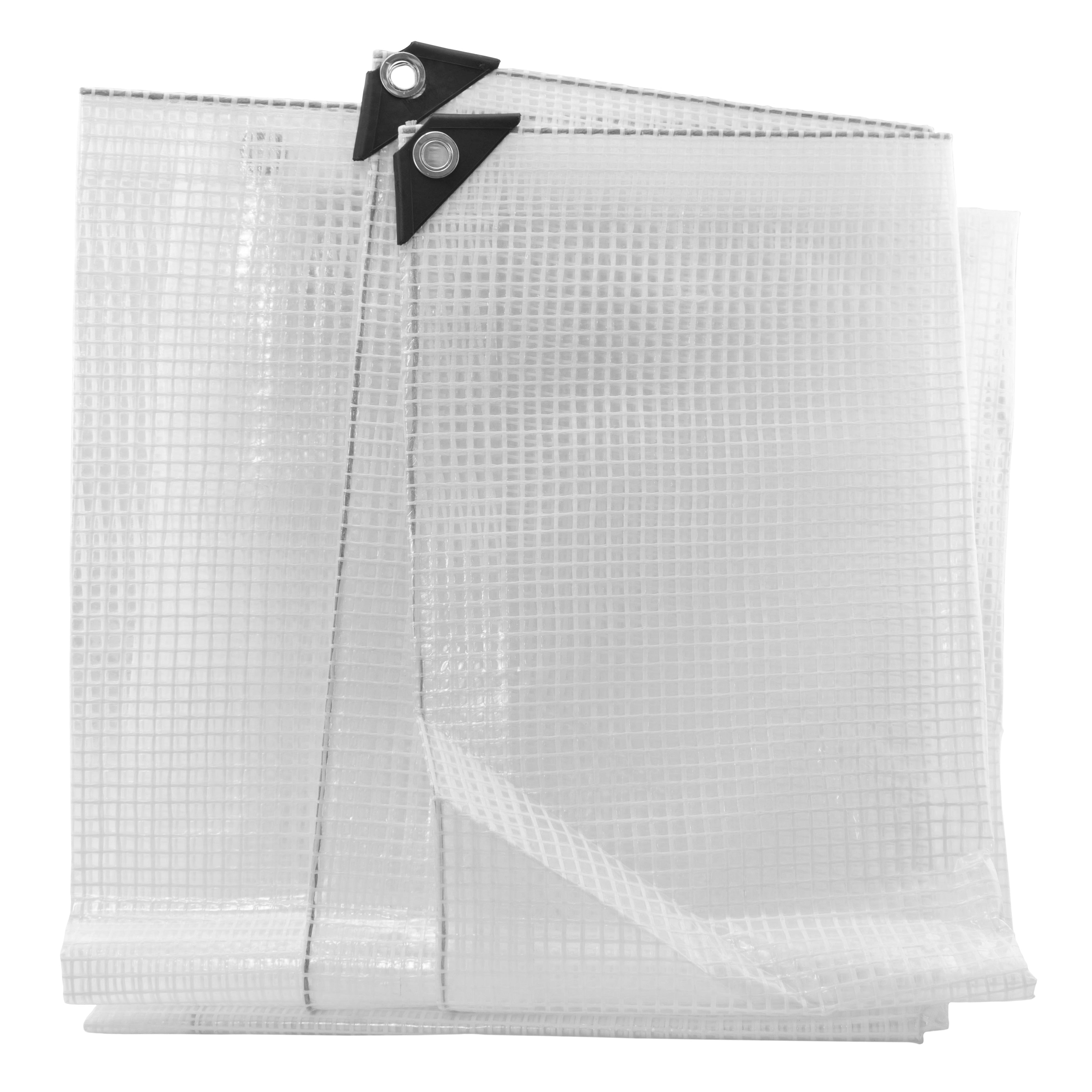 Clear XL-Grade Tarpaulin with 10 x 6" Bungee Balls (Black)