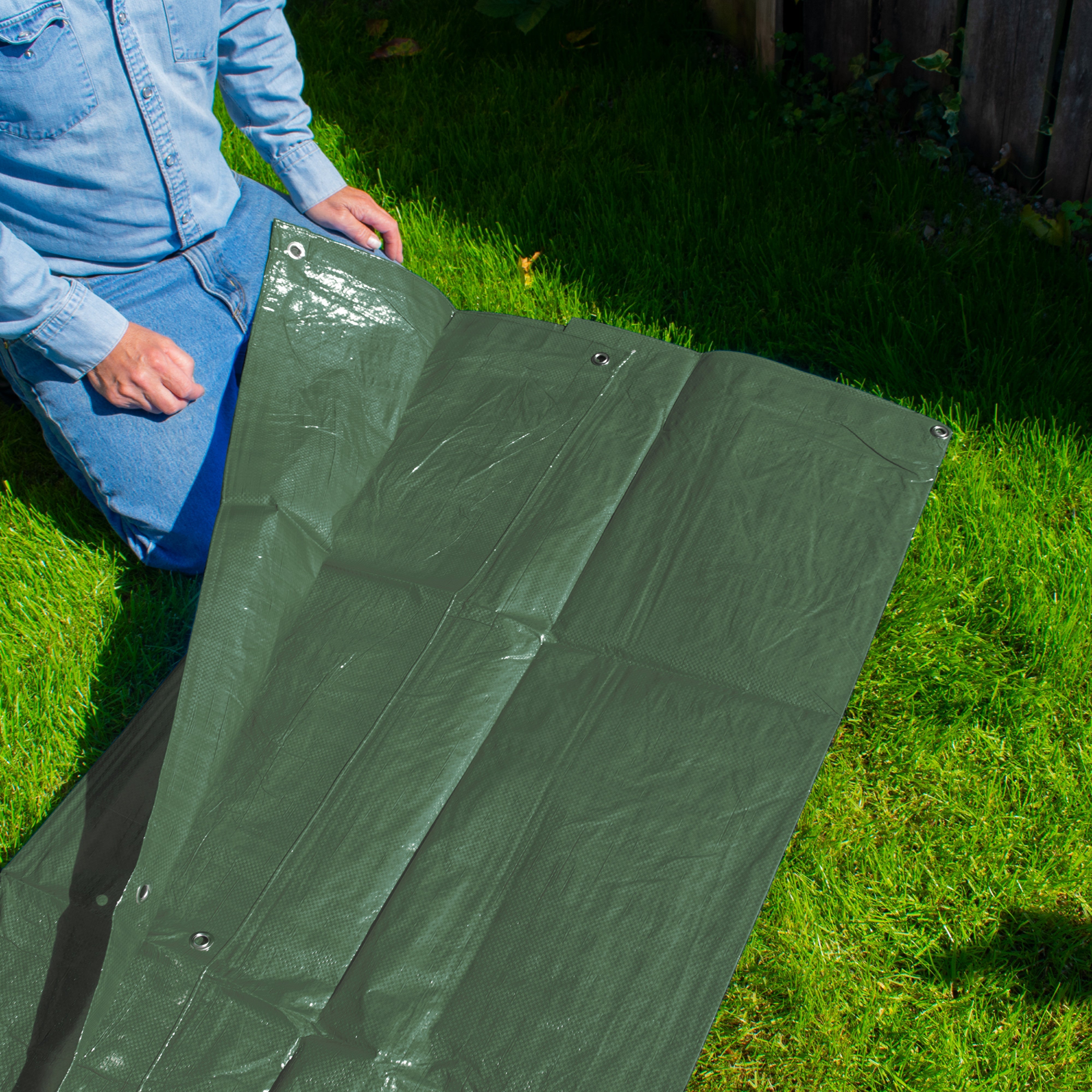 Green M-Grade Tarpaulin 5m x 6m