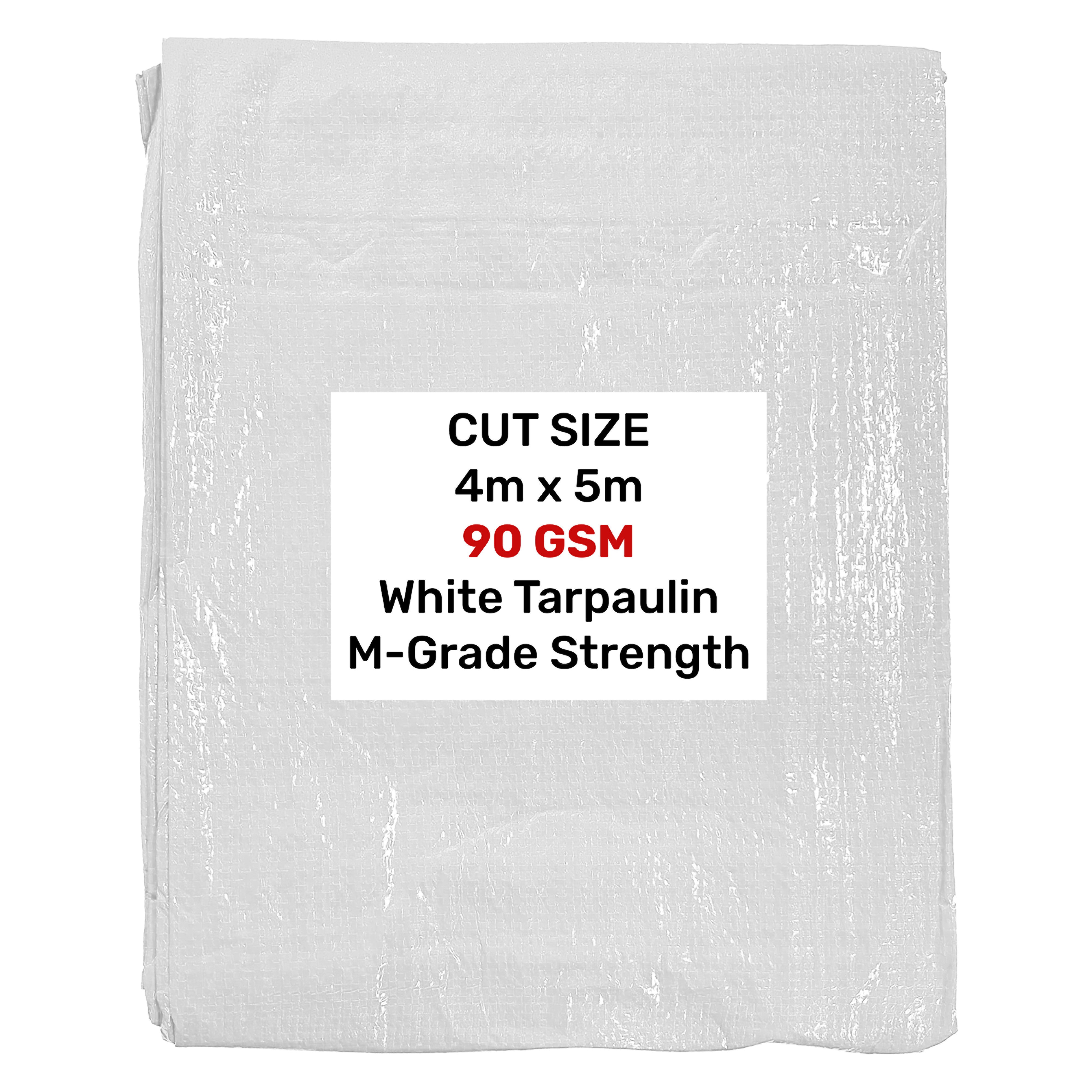 White M-Grade Tarpaulin 4m x 5m