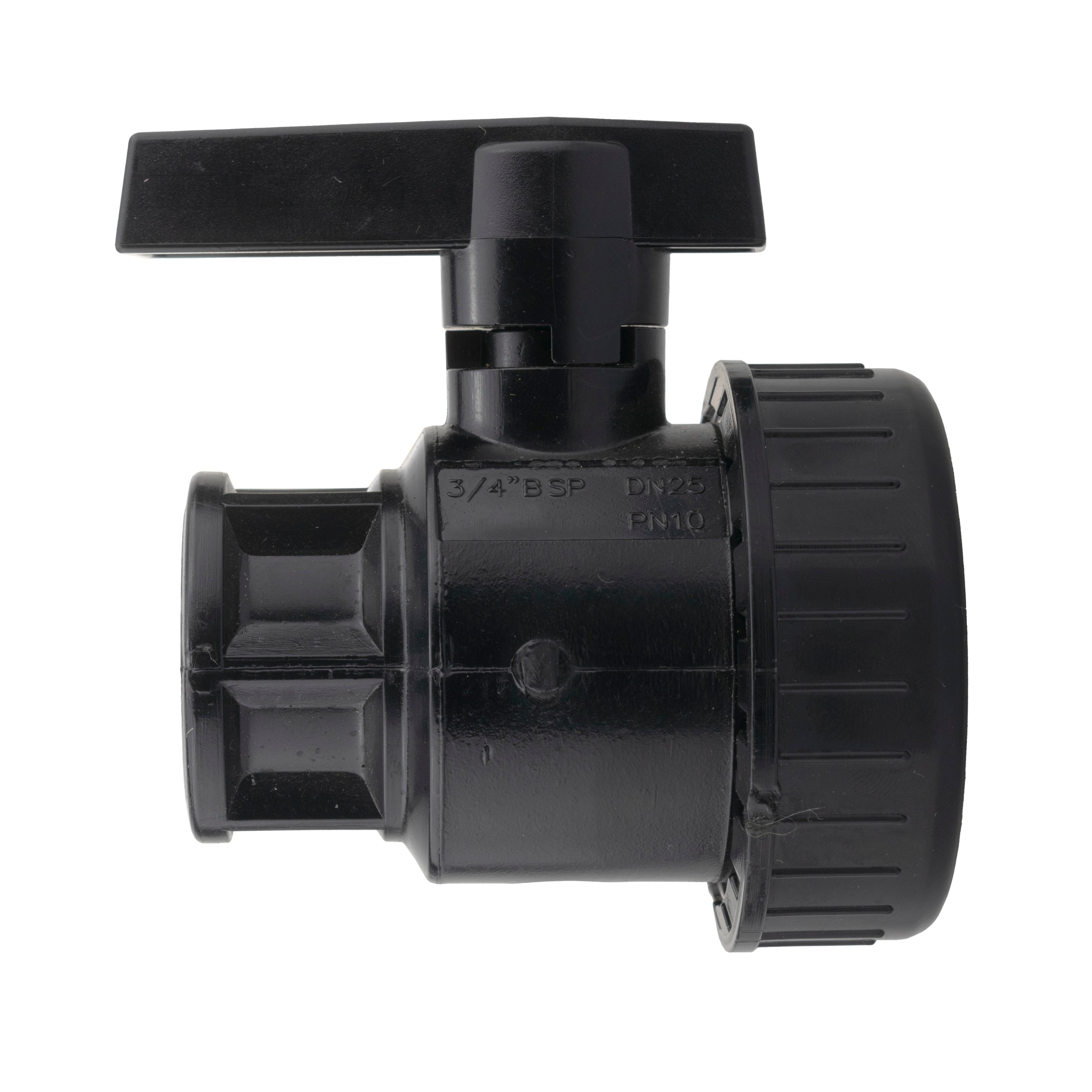¾” BSP Water Butt Fitting with Full Flow PP Valve and 25mm MDPE Fitting