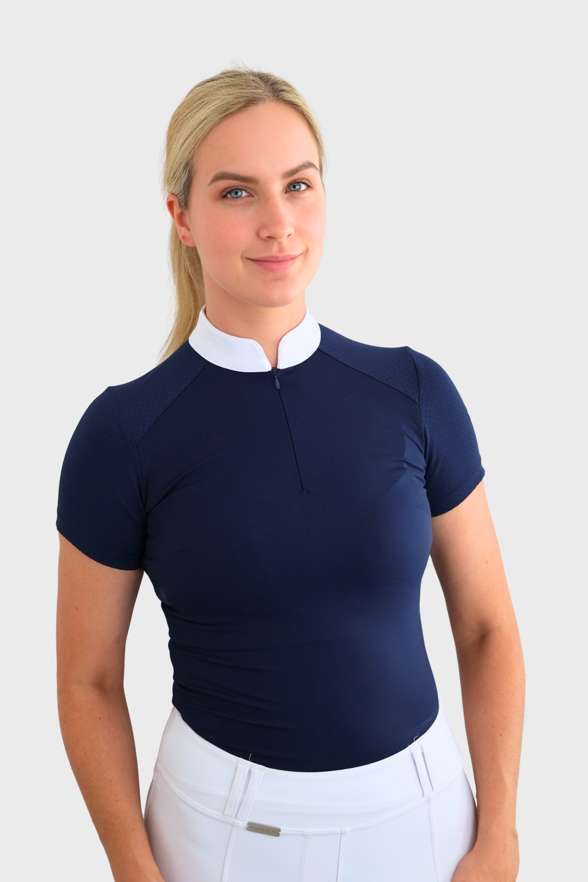 Equeene Nadia Short Sleeved Show Shirt - Navy
