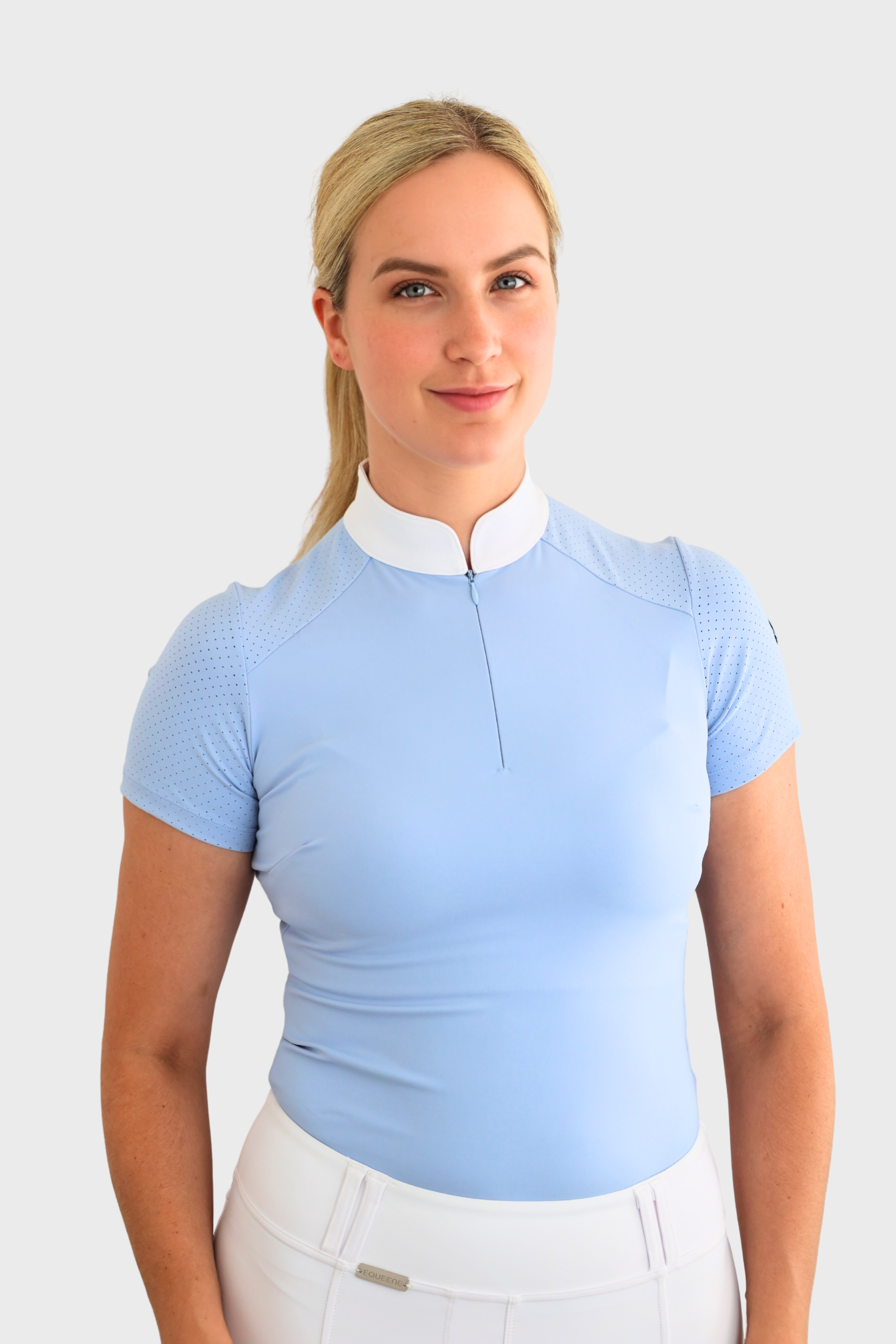 Equeene Nadia Short Sleeved Show Shirt - Baby Blue