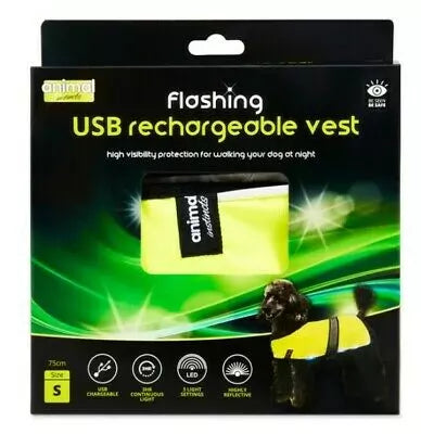 Animal Instincts Flashing USB Rechargeable Safety Reflective Vest