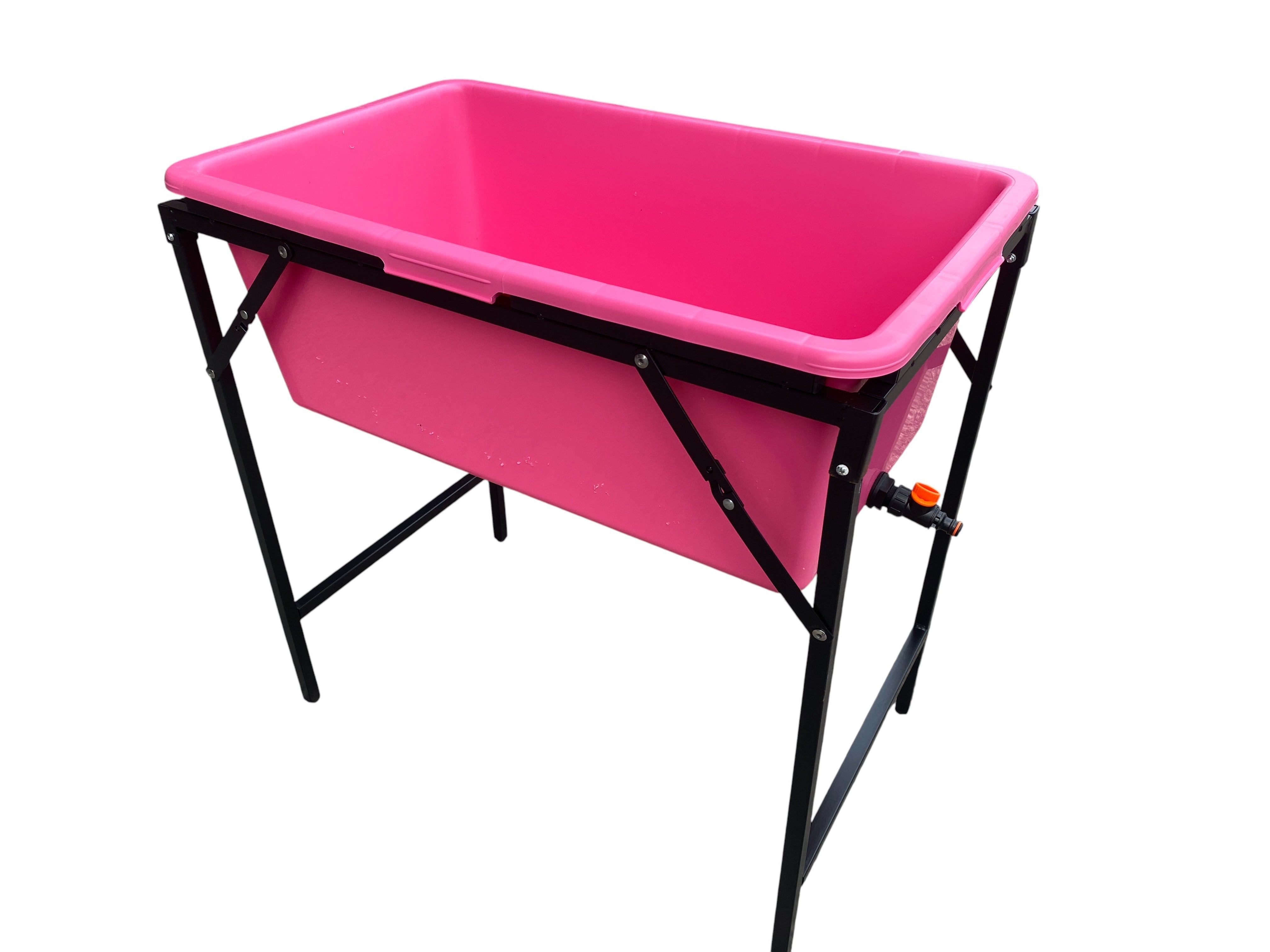 Pink Dog Bath with Drain Valve (Black) and Stand