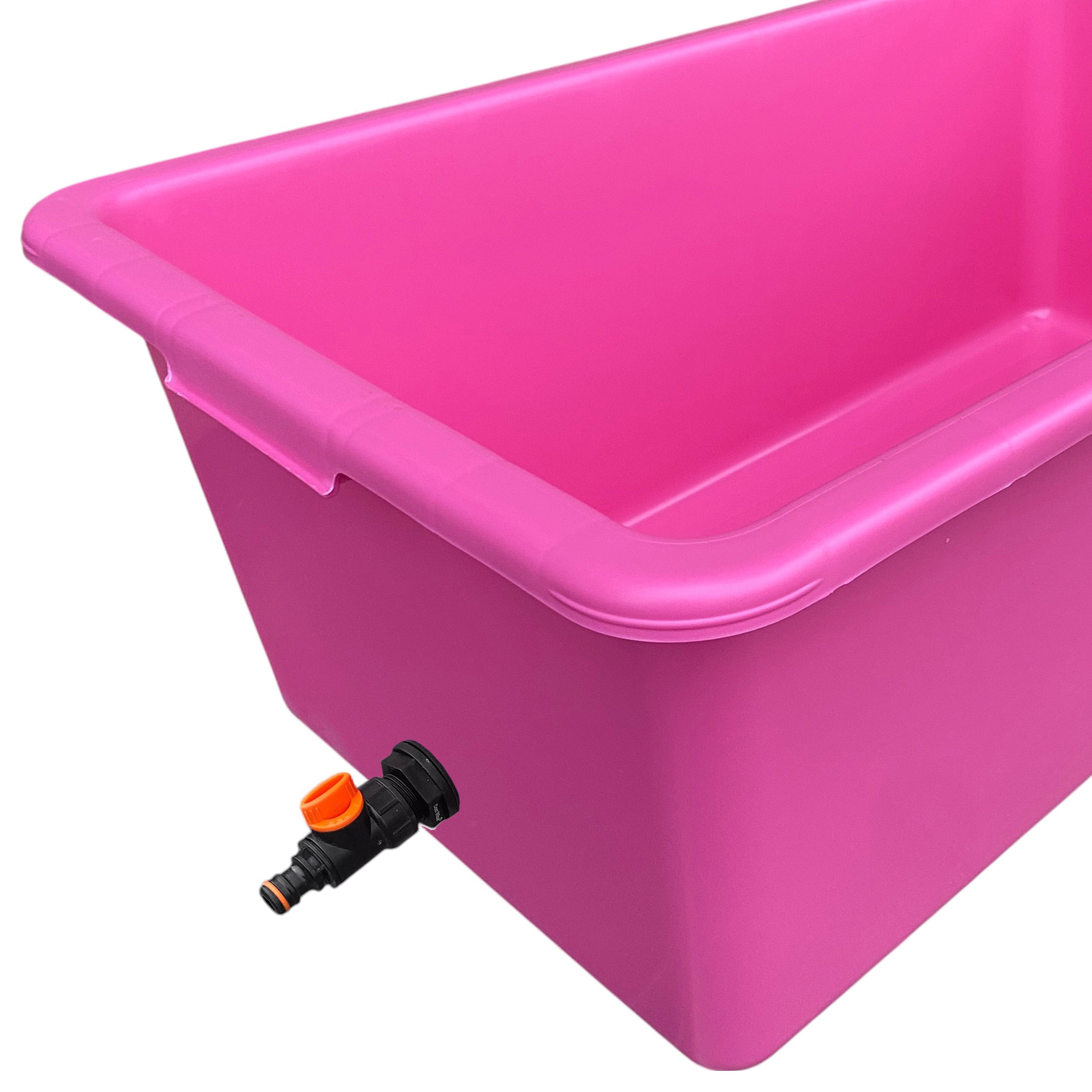 Pink Dog Bath with Drain Valve (Black)