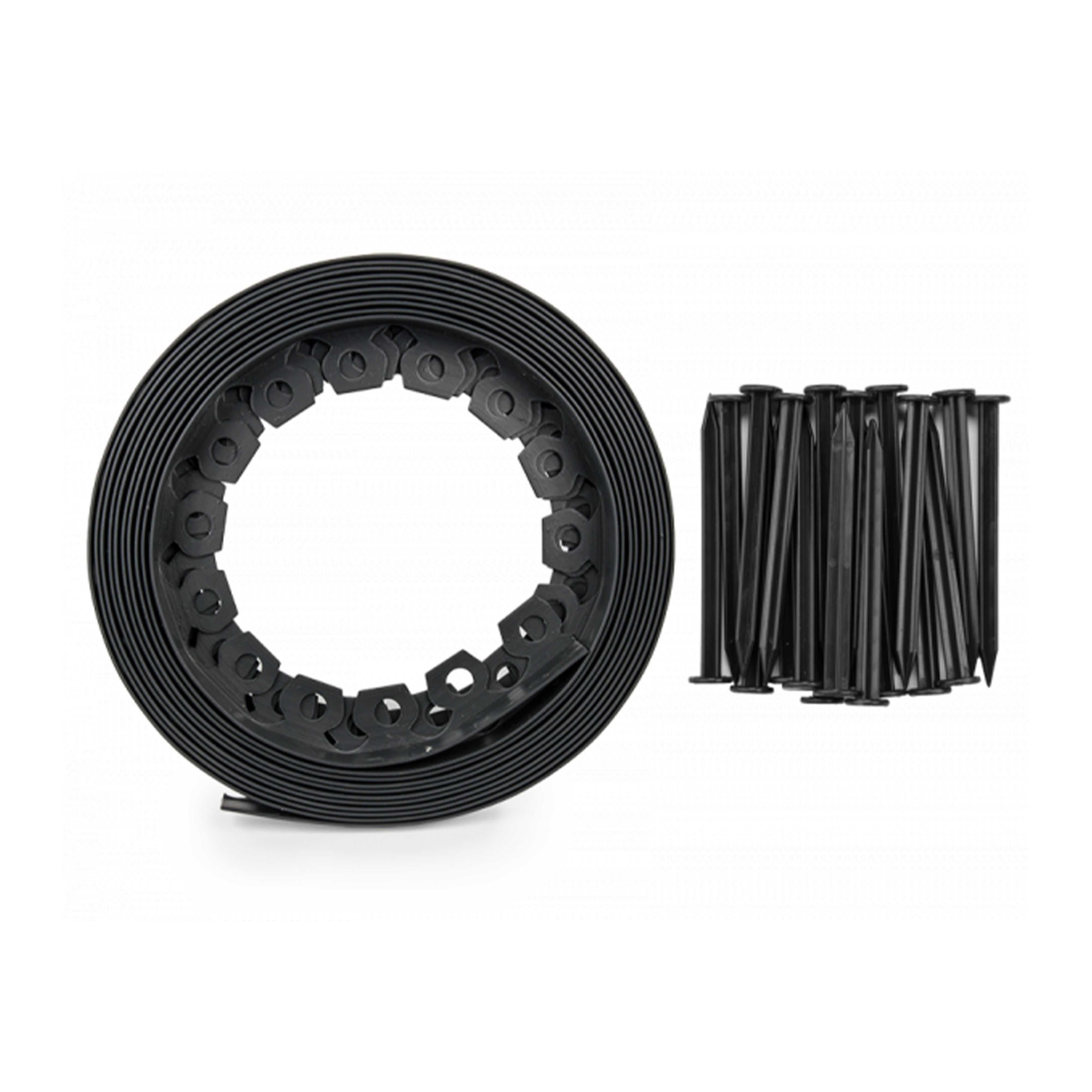 Lawn Border Set, Easy Border 40mm Black 10m With Pegs