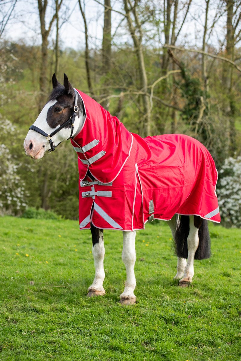 WIDE FIT 200G Detachable Neck Turnout Rug - Red