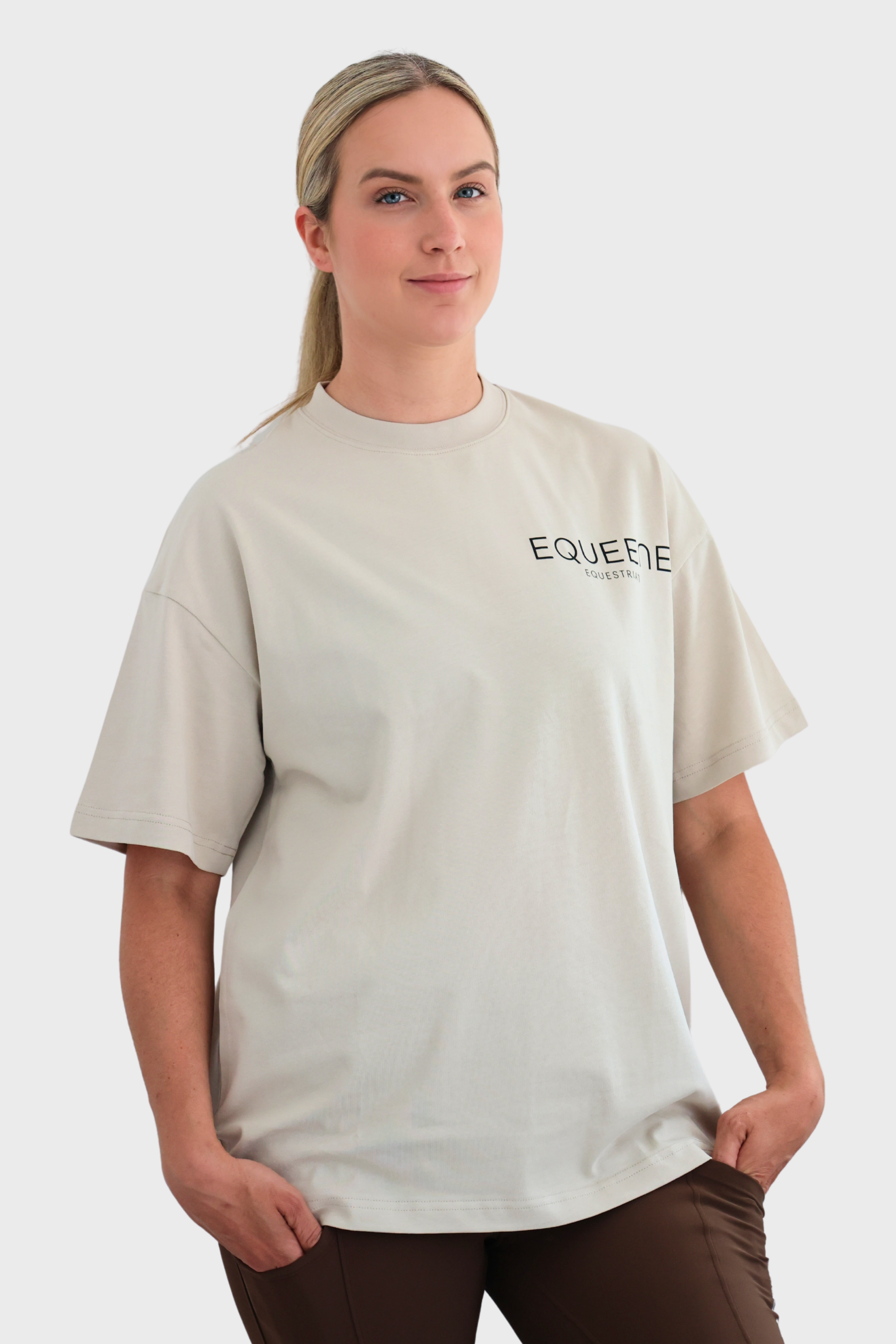 Equeene Tessa Oversized Tee - Stone