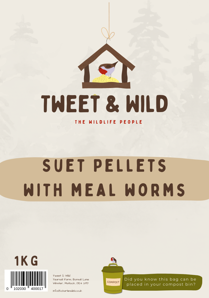 Tweet & Wild Suet Pellets With Mealworms 1KG