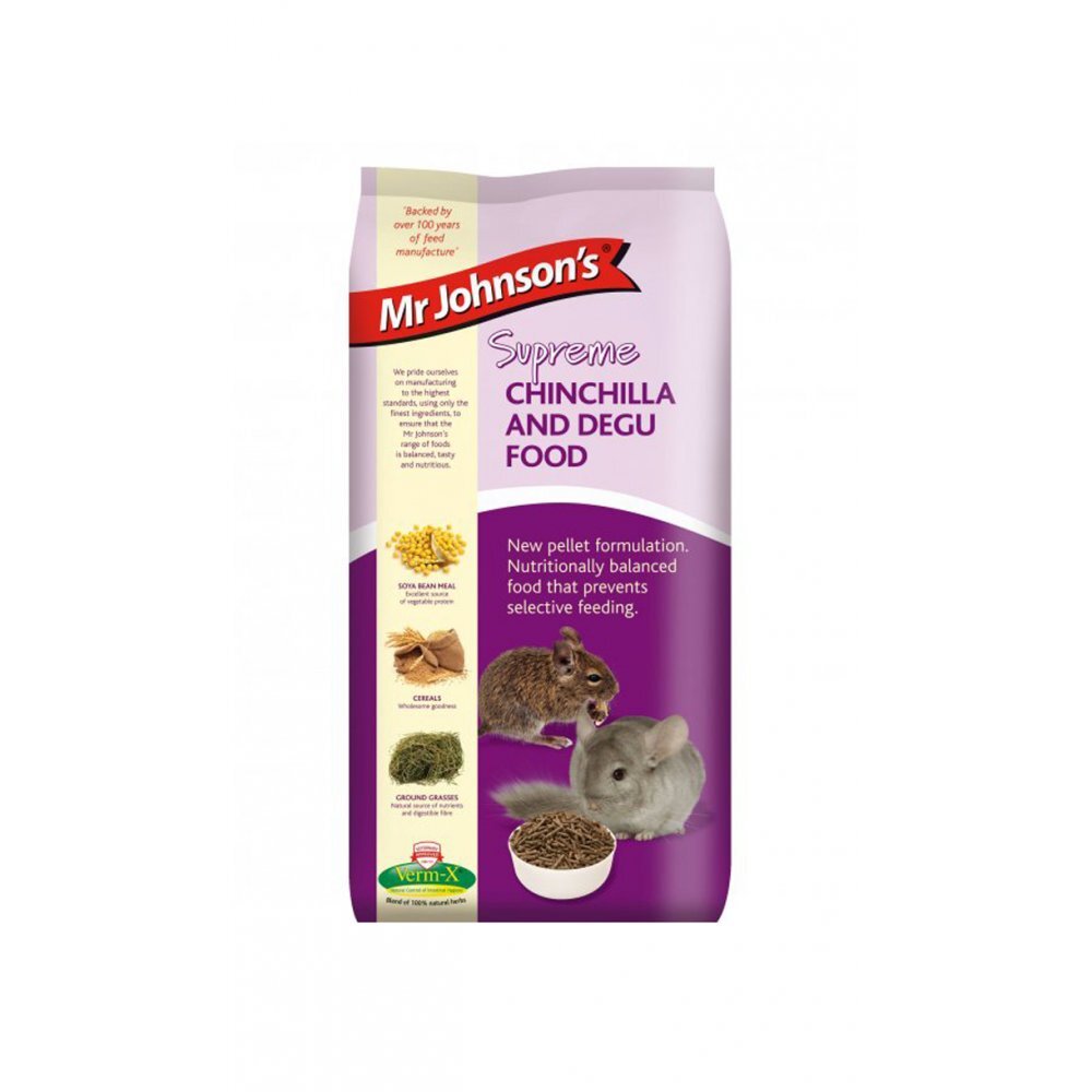 Mr Johnsons Supreme Chinchilla & Degu Pellets 900g