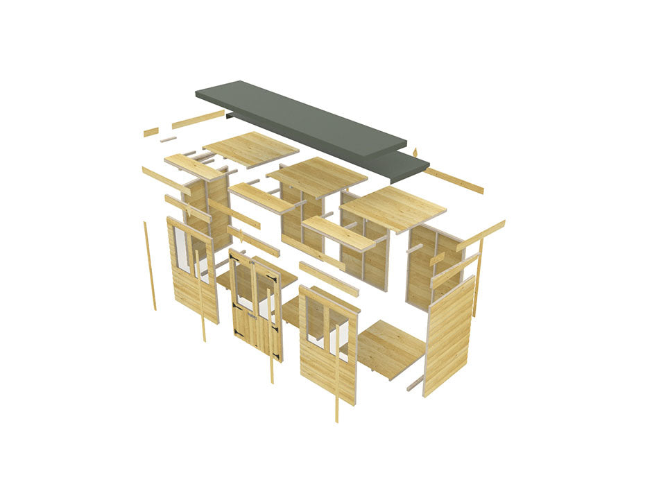 16ft x 8ft Pent Summer House Loglap