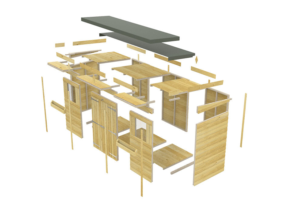 8ft x 8ft Pent Summer Shed Loglap