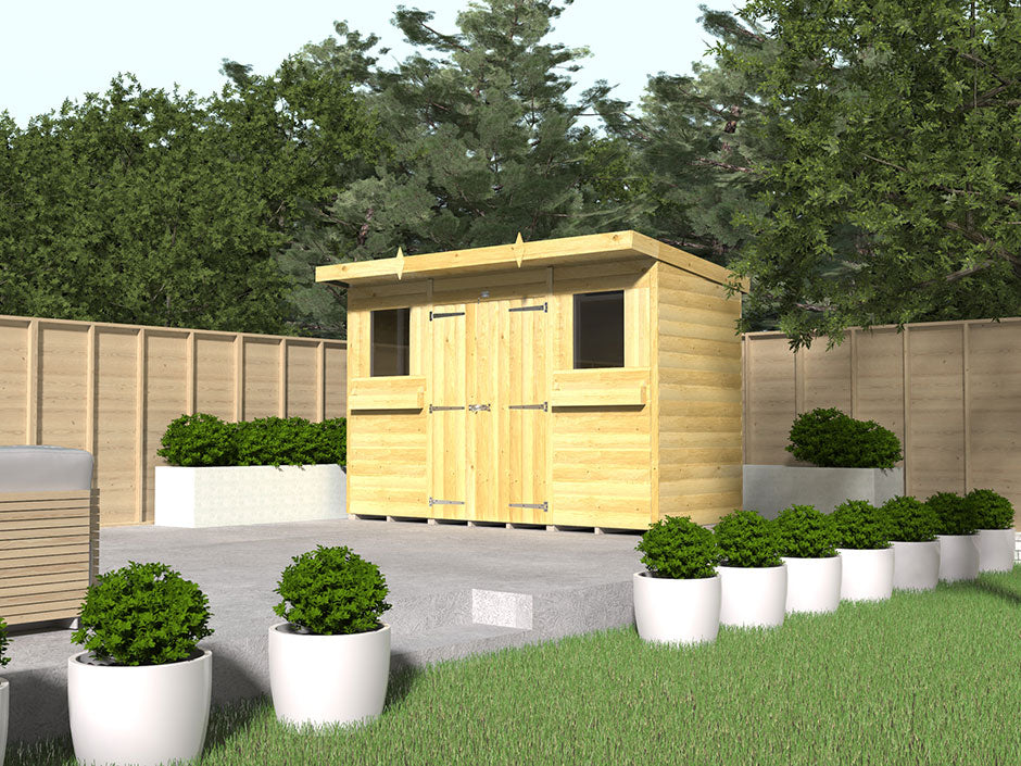 20ft x 7ft Pent Summer Shed Loglap