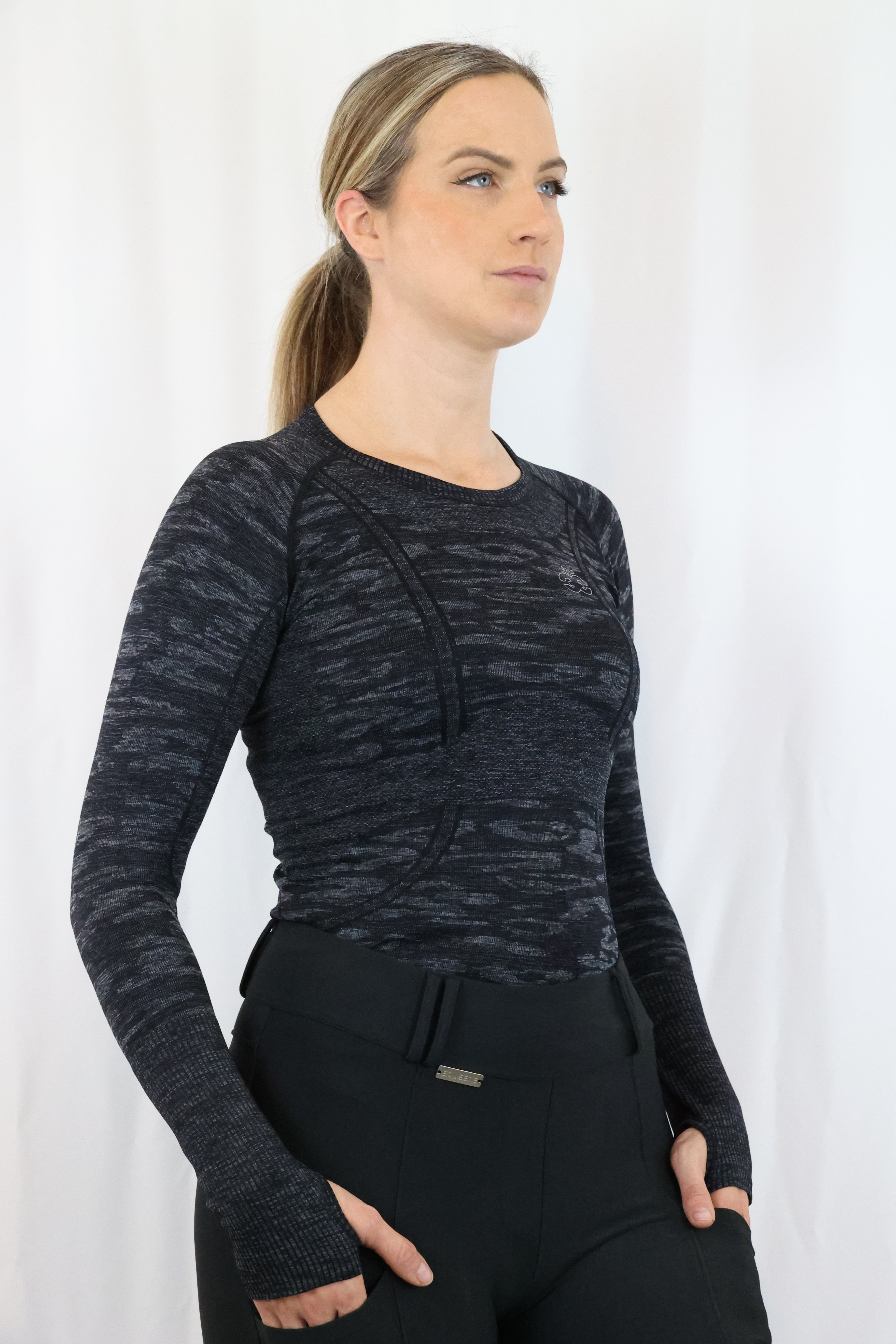 Equeene Molly Seamless Training Top - Camo Black