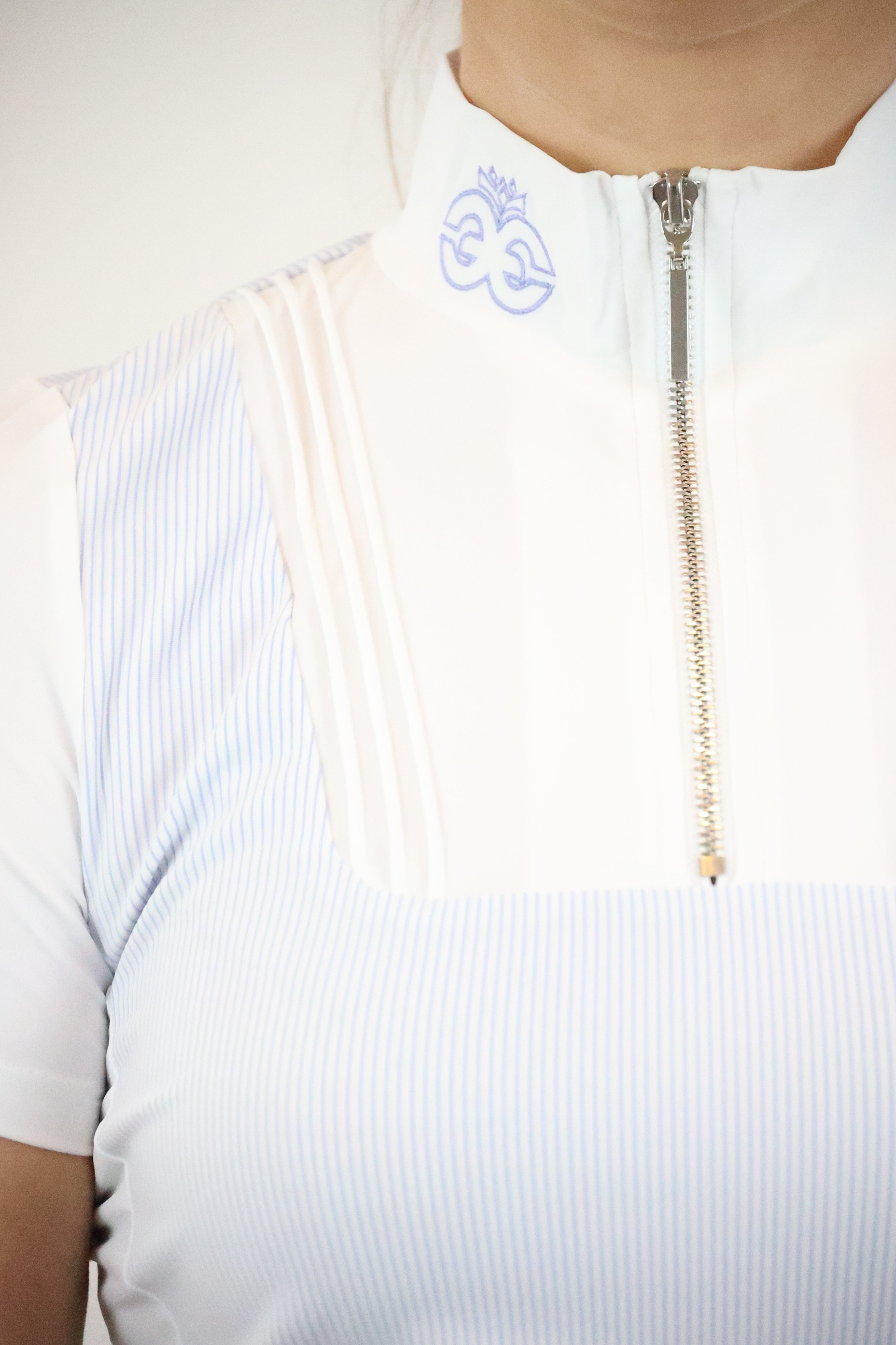 Equeene Florence Show Shirt - Powder Blue Stripe