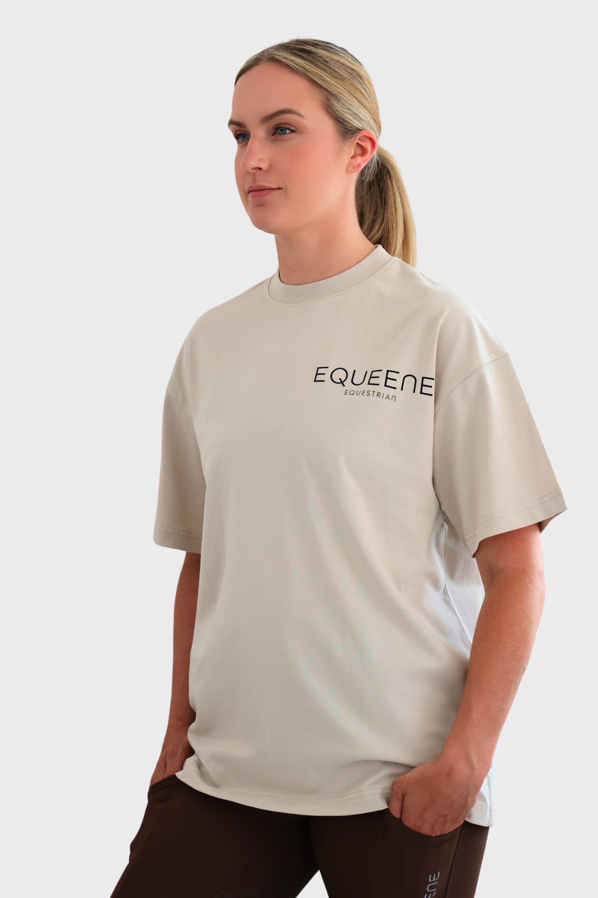 Equeene Tessa Oversized Tee - Stone