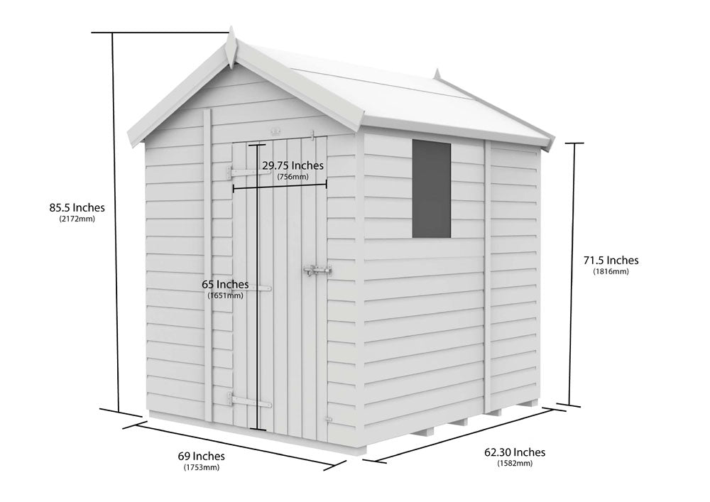 6ft x 5ft Apex Shed