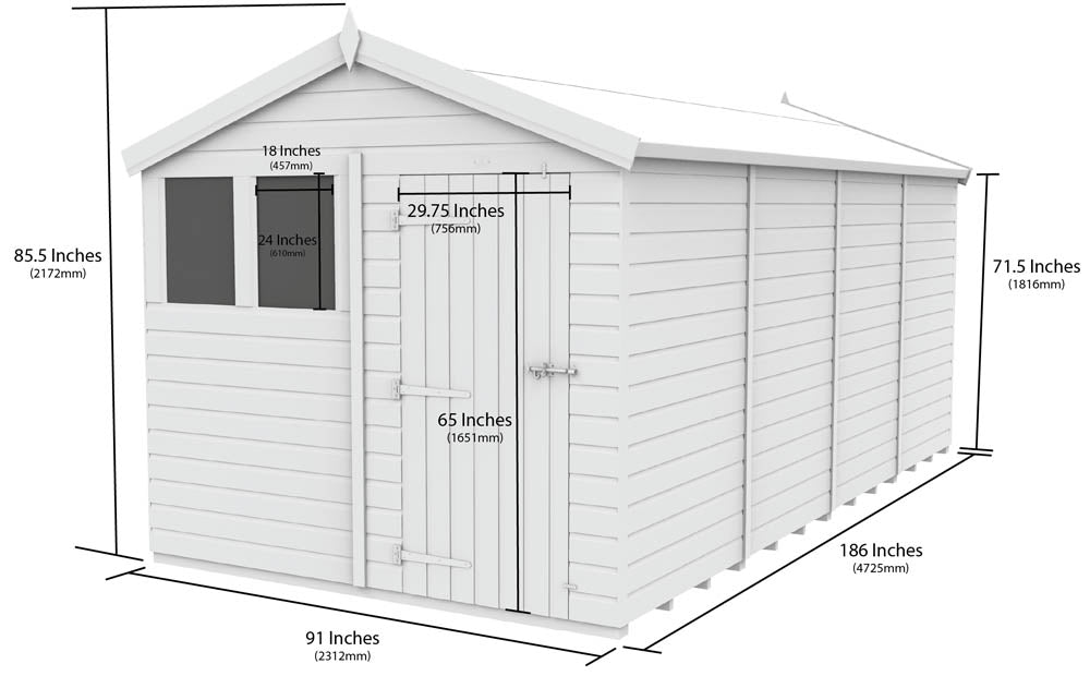 8ft x 16ft Apex Shed