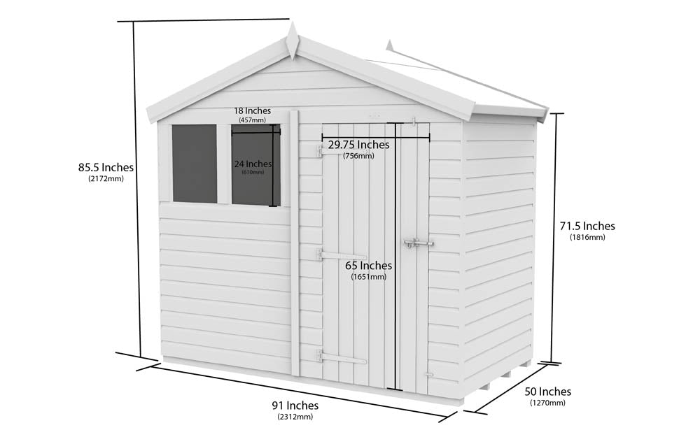 8ft x 4ft Apex Shed