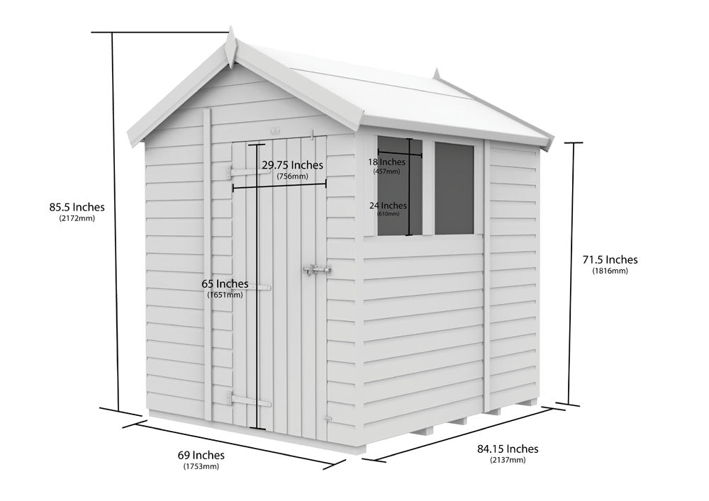 6ft x 7ft Apex Shed