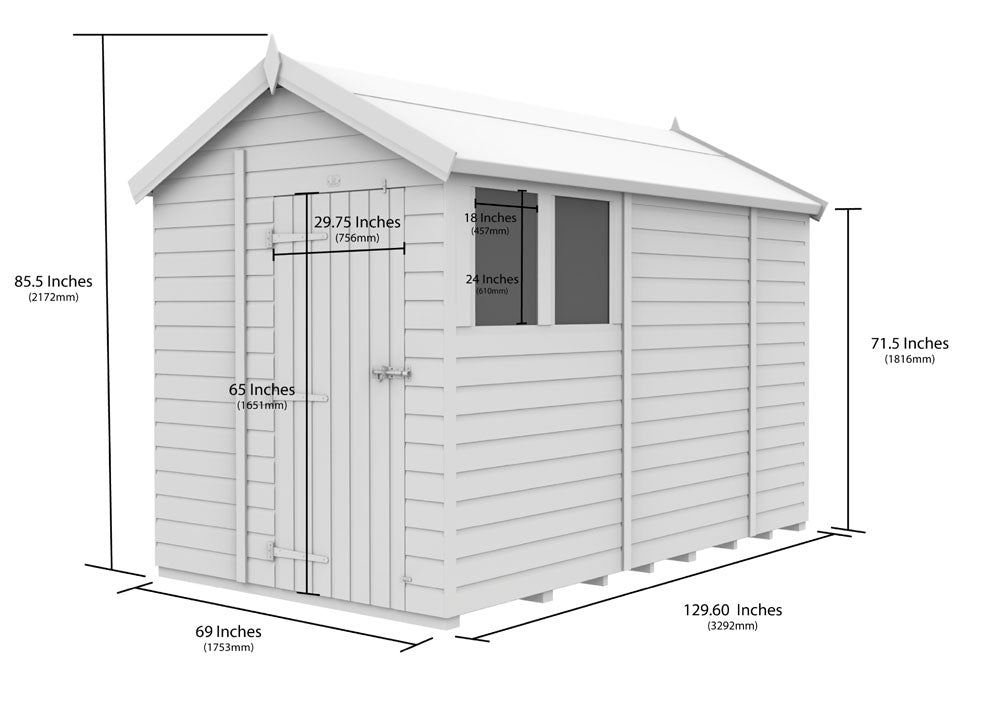 6ft x 11ft Apex Shed