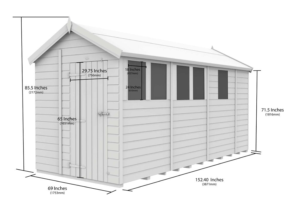 6ft x 13ft Apex Shed