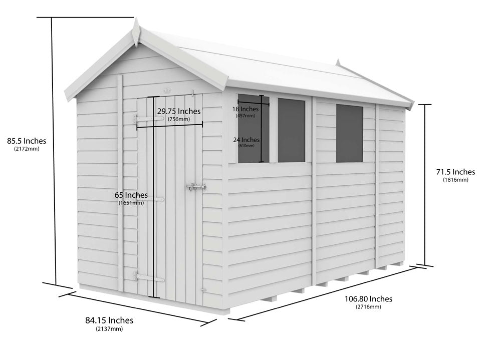 7ft x 9ft Apex Shed
