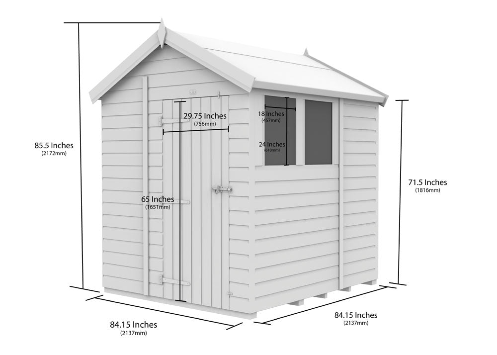 7ft x 7ft Apex Shed