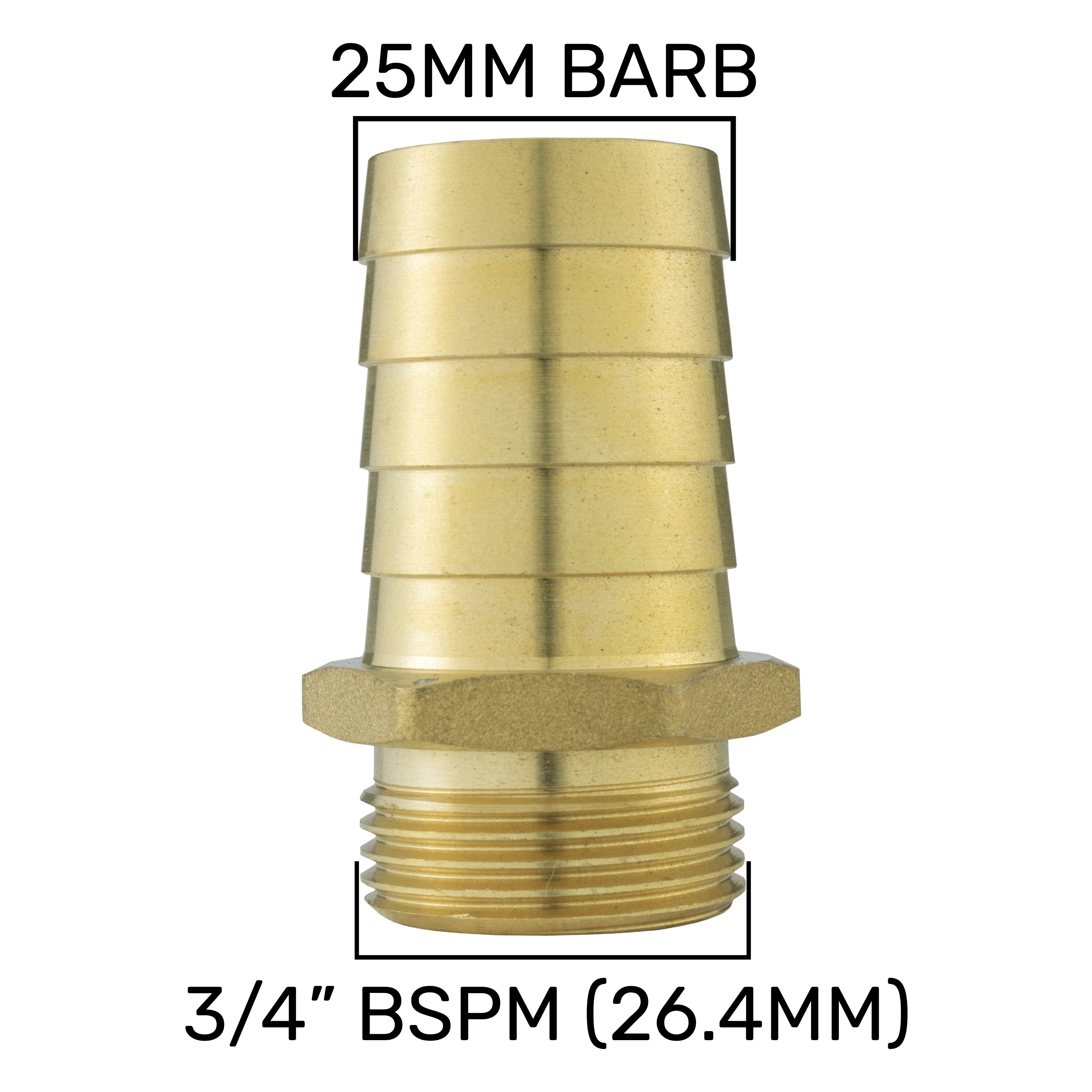 25mm Brass Barb with BSPF-Quick Connect Valve & Hose Connector Lock