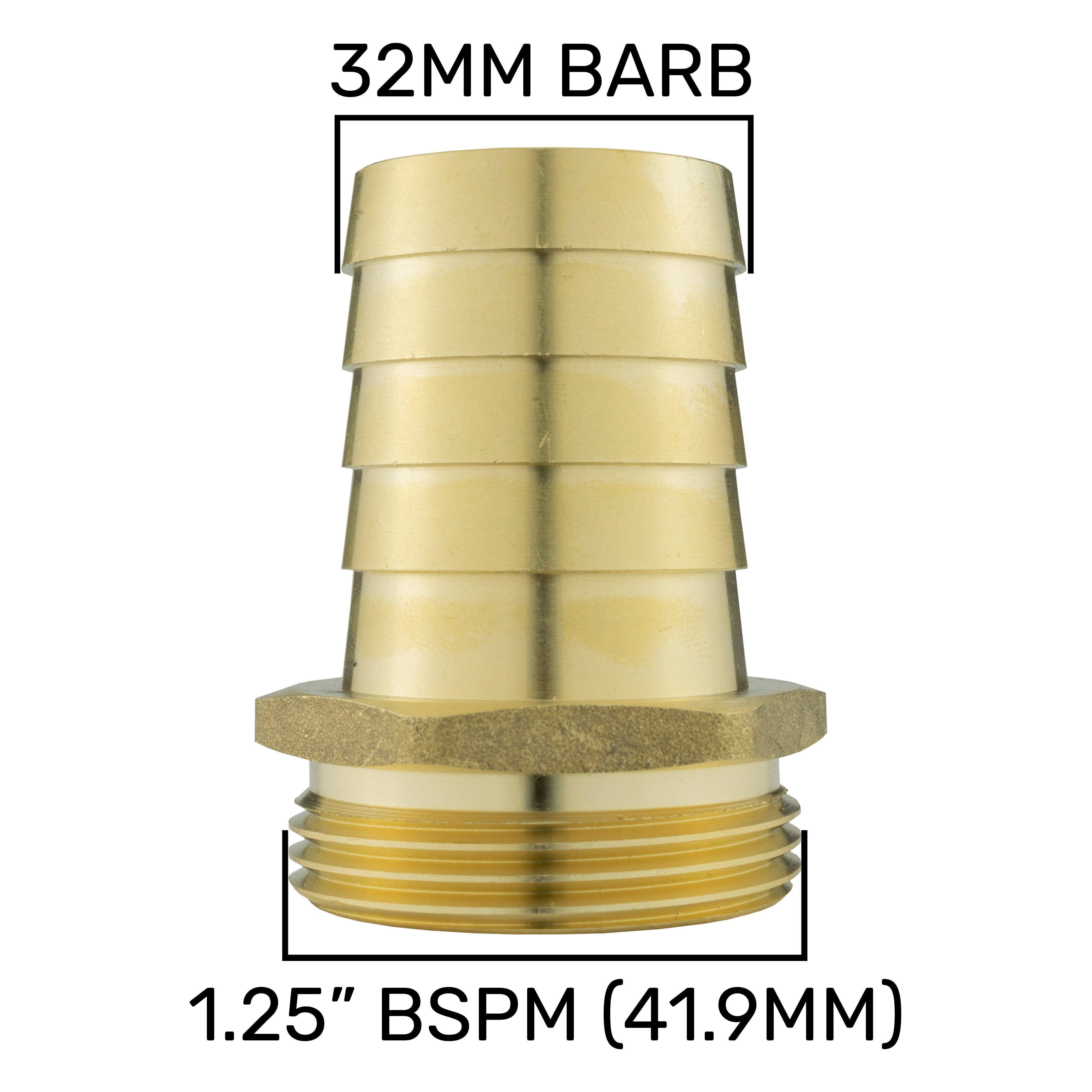 Brass Straight Joiner 32mm - 1.25" BSPM