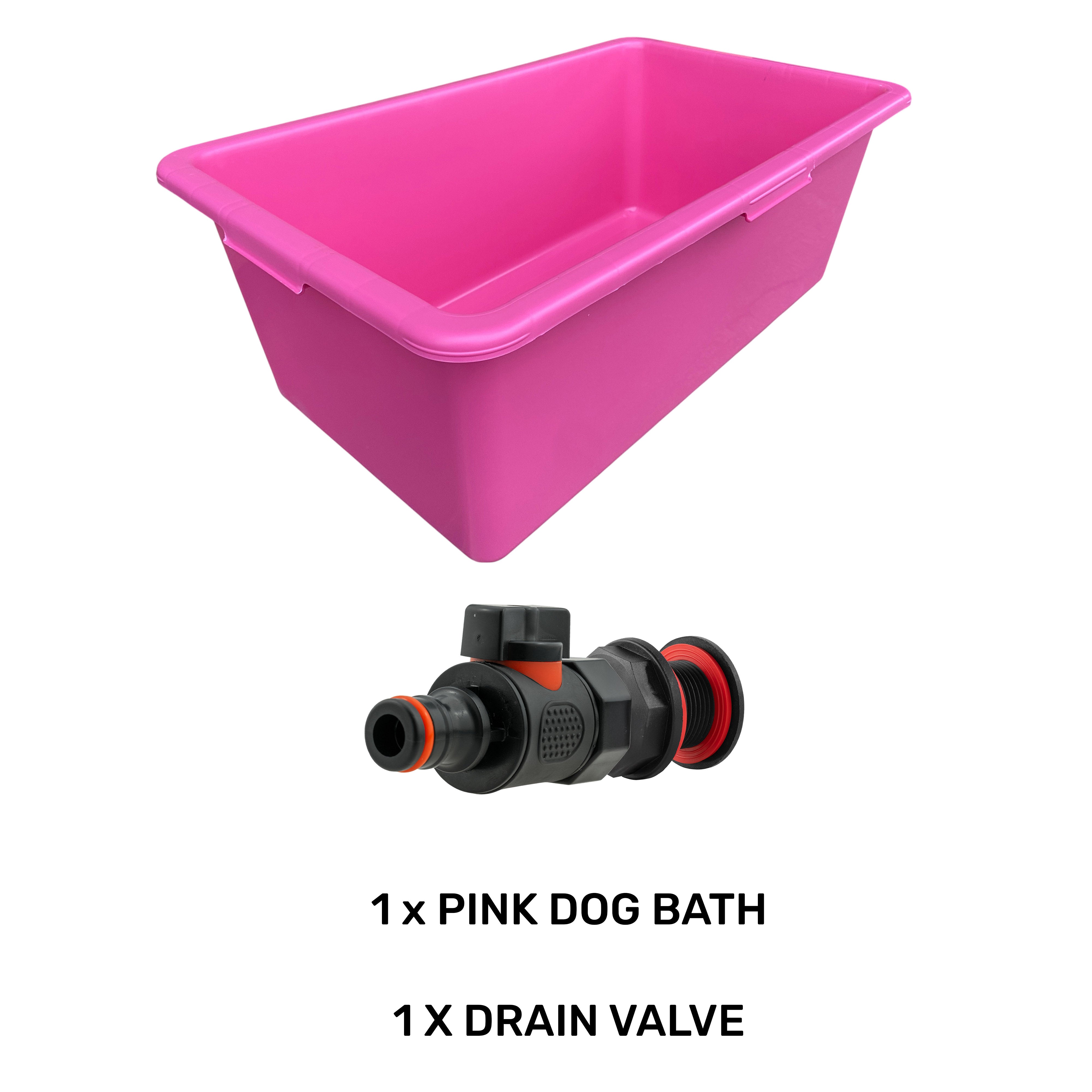 Pink Dog Bath with Drain Valve (Black)