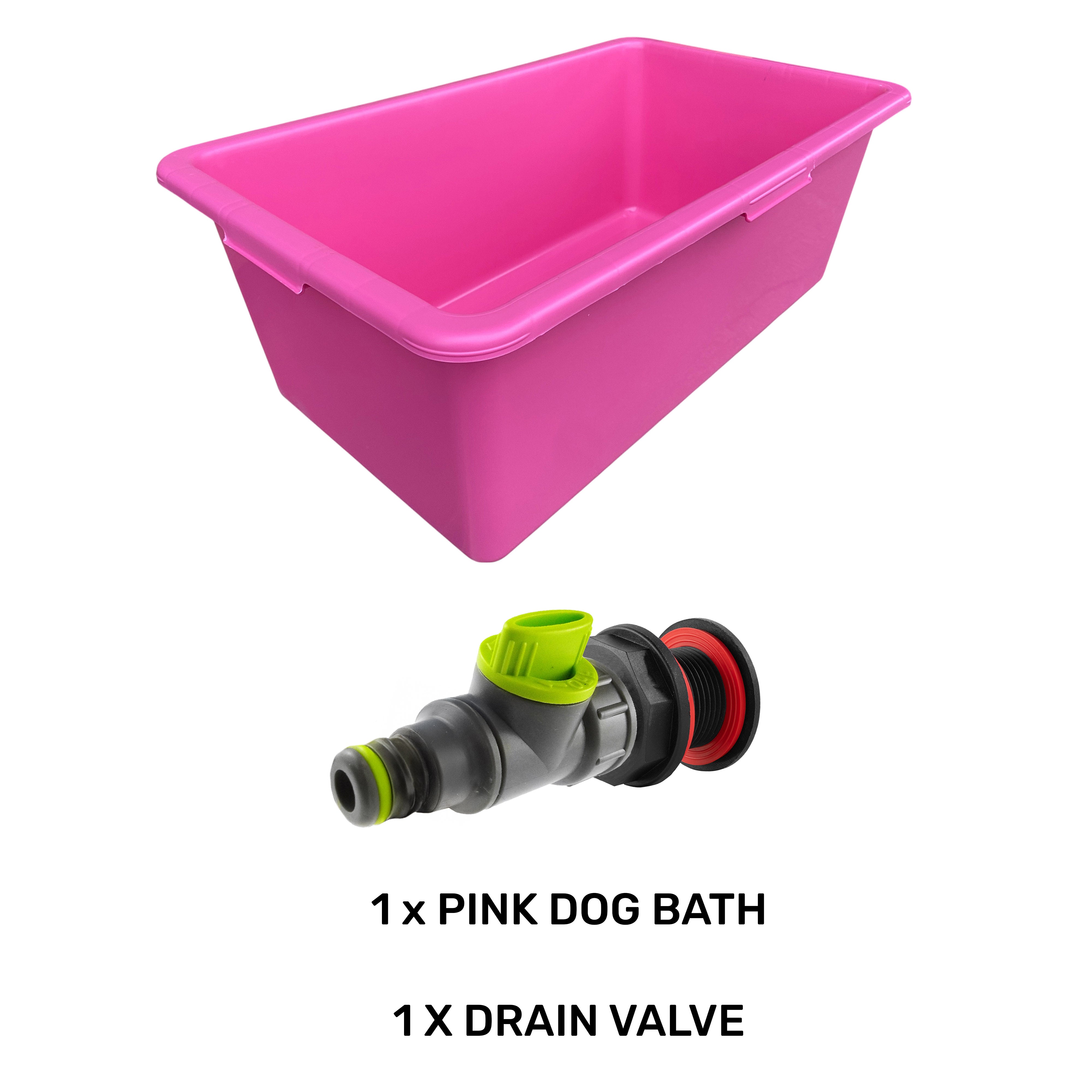 Pink Dog Bath with Drain Valve (Lime)