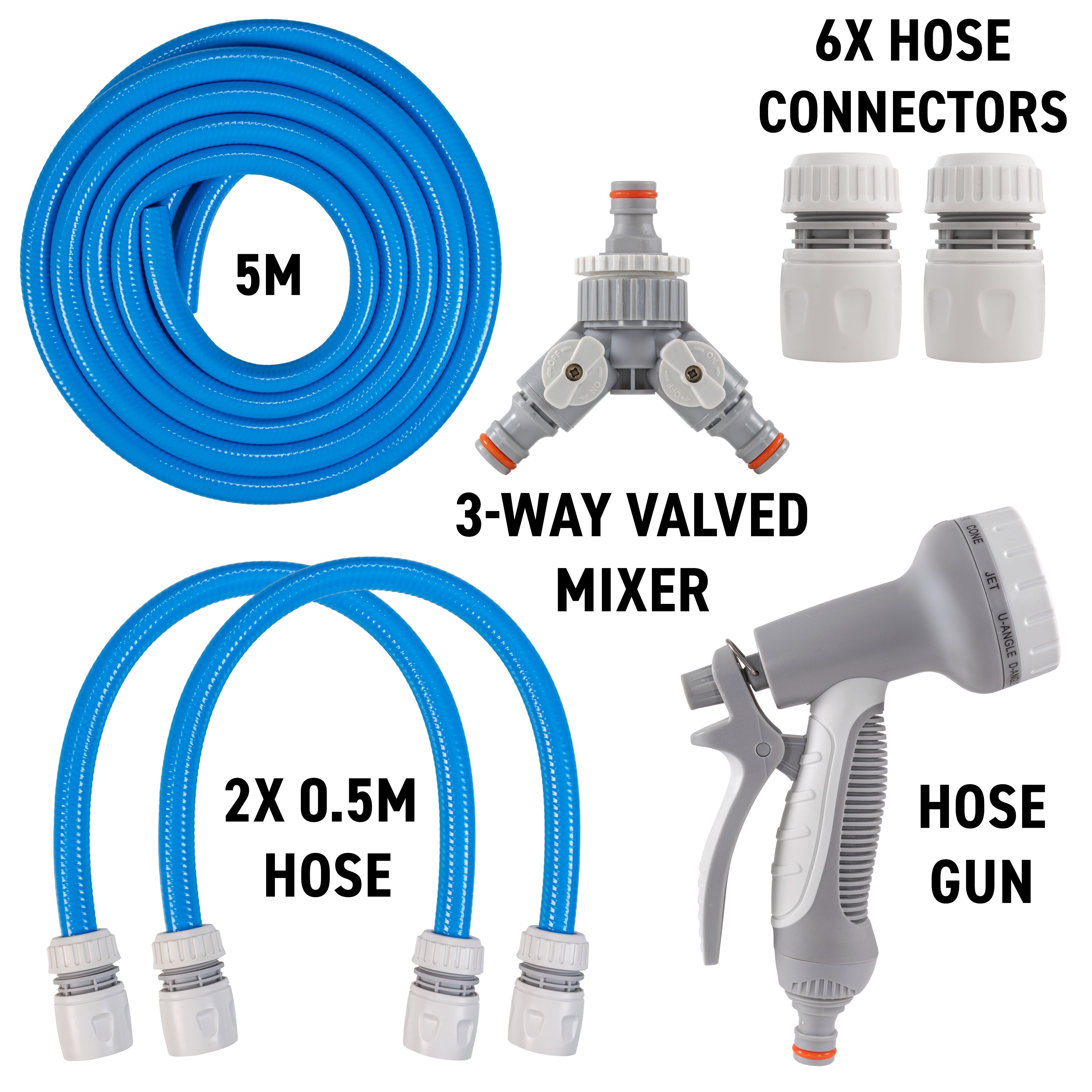 Dog Shower Mix Hot/Cold Water with Valves Blue