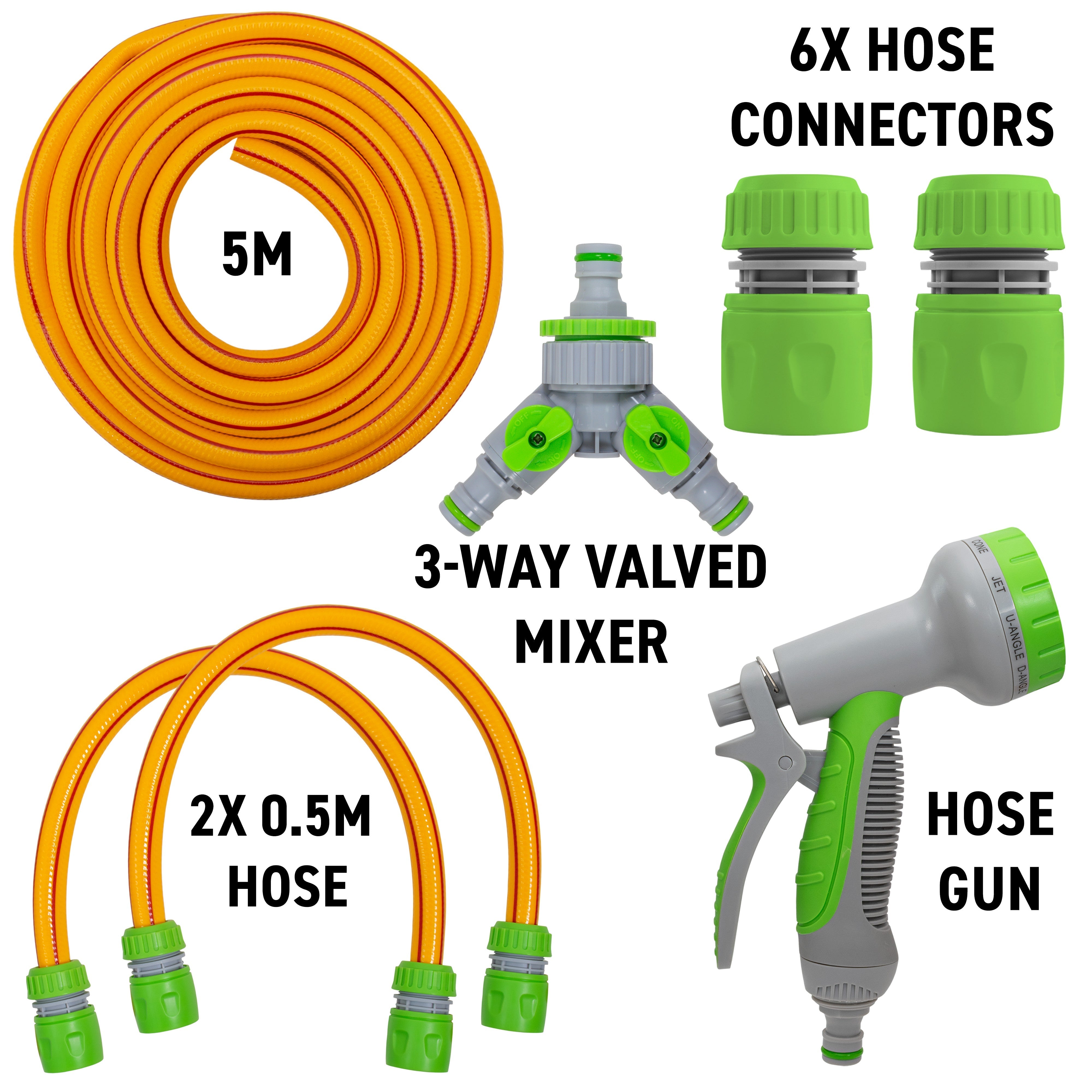 Dog Shower Mix Hot/Cold Water Yellow/Lime with Valves