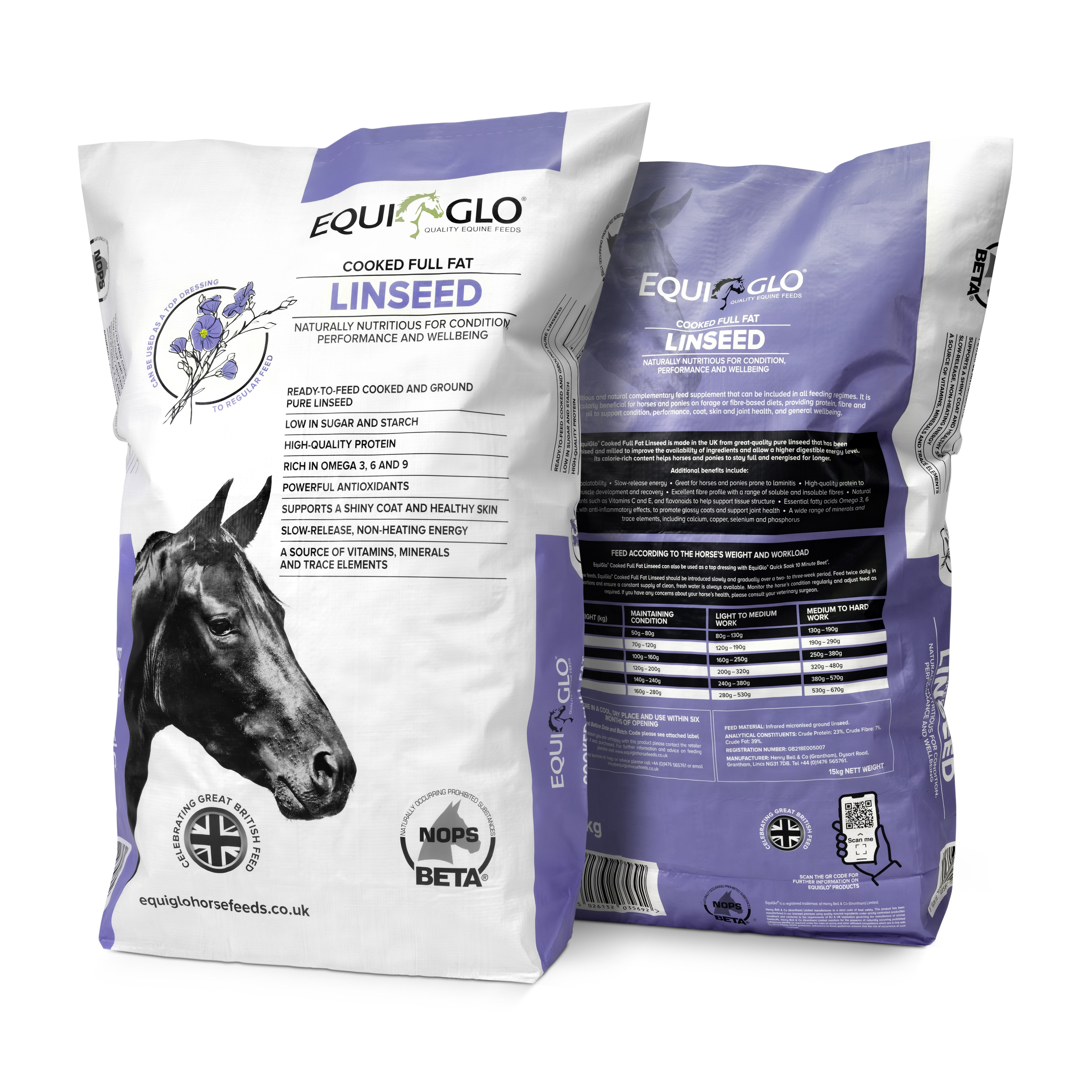 Equiglo Cooked Full Fat Linseed 15kg