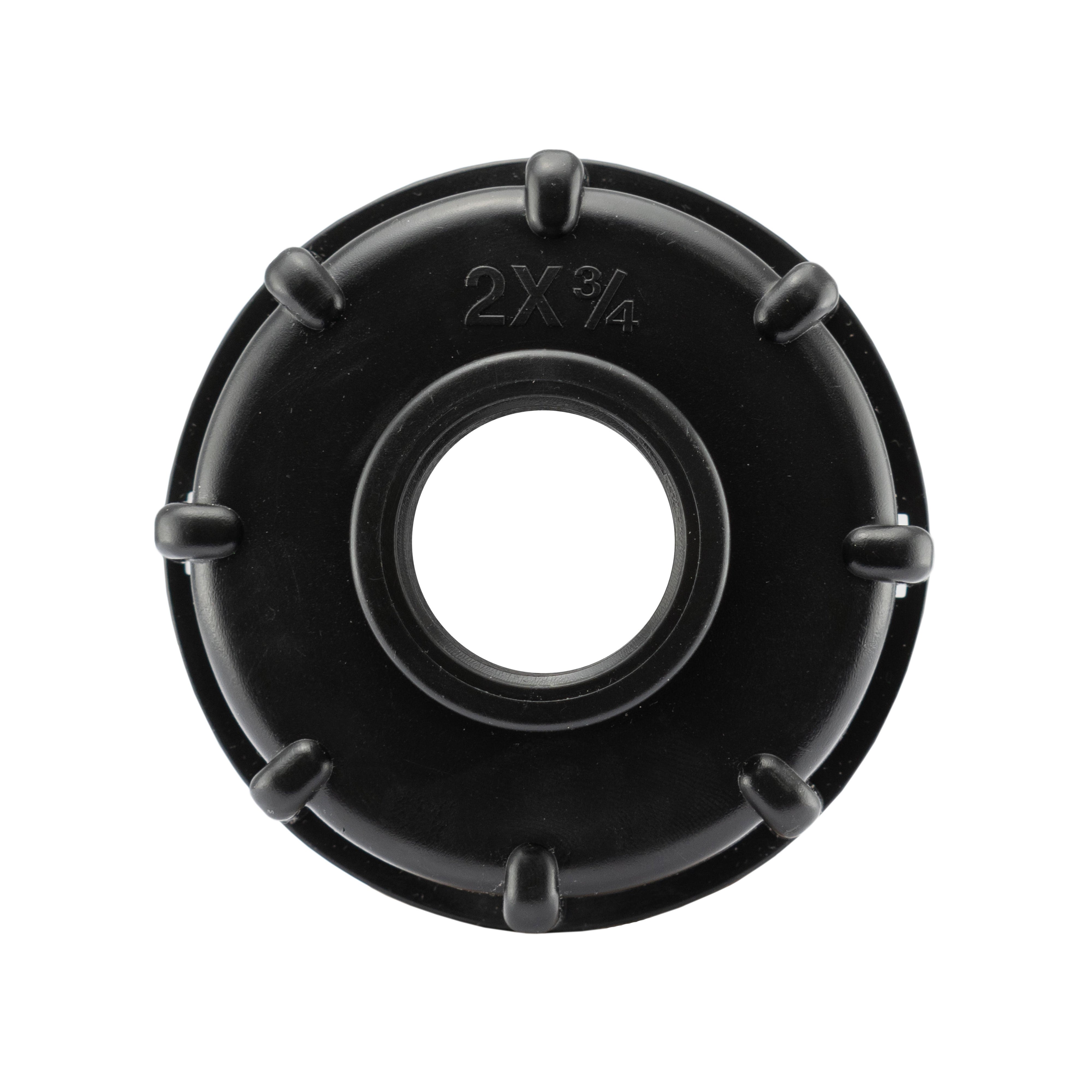 IBC 2” S60X6 Cap with Nickle Plated Bib Tap ¾” Barb