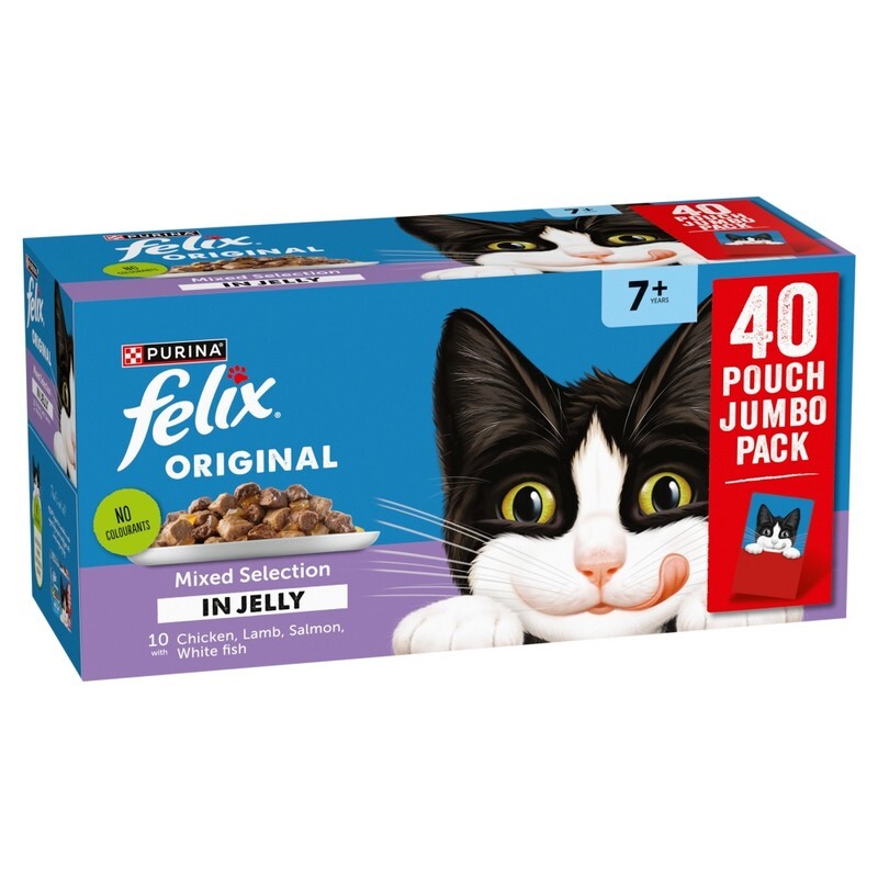 Felix Senior 7+ Original Mixed Selection in Jelly Pouches 85g x 40