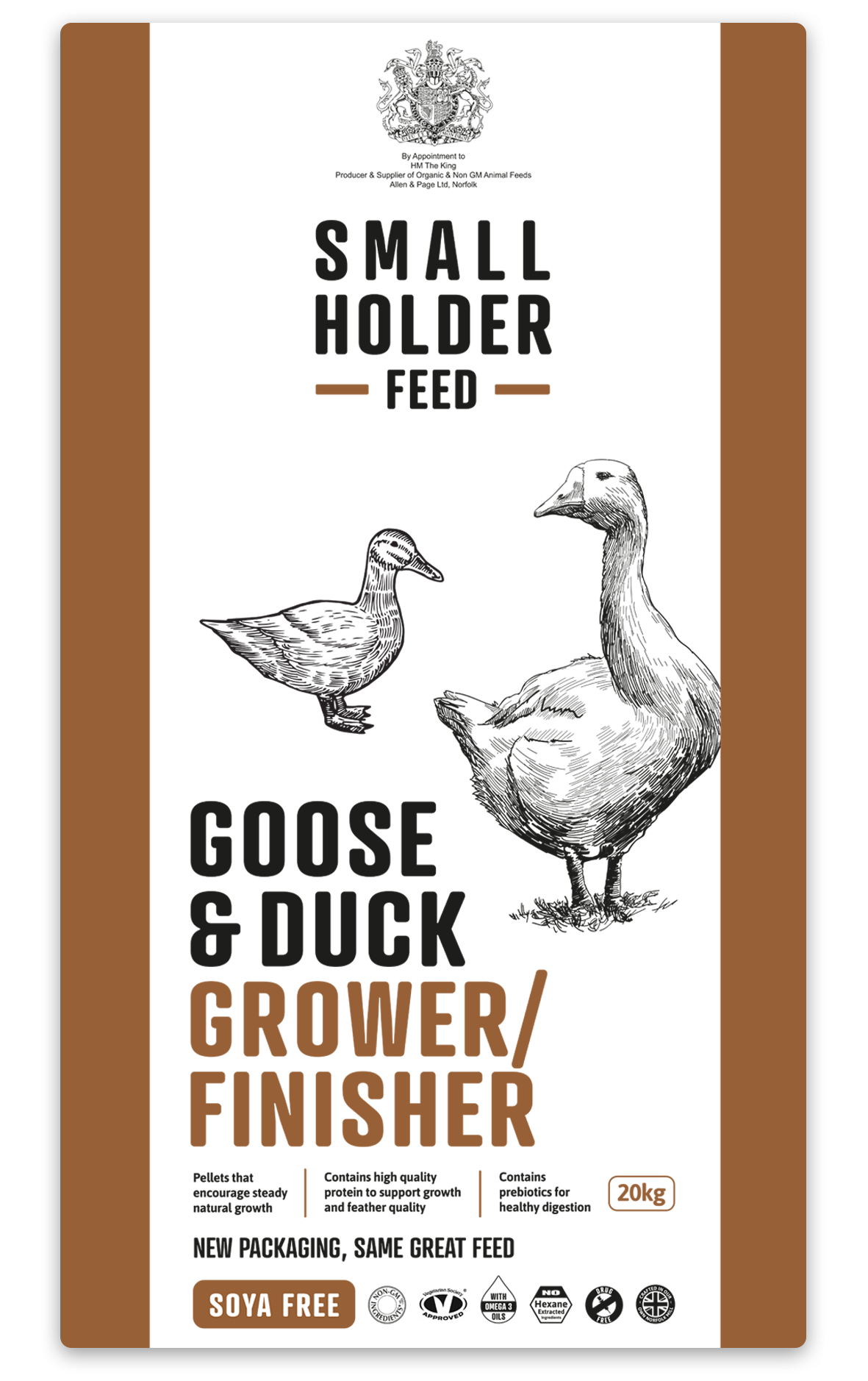 Allen & Page Small Holder Goose & Duck Grower/Finisher Pellets 20kg